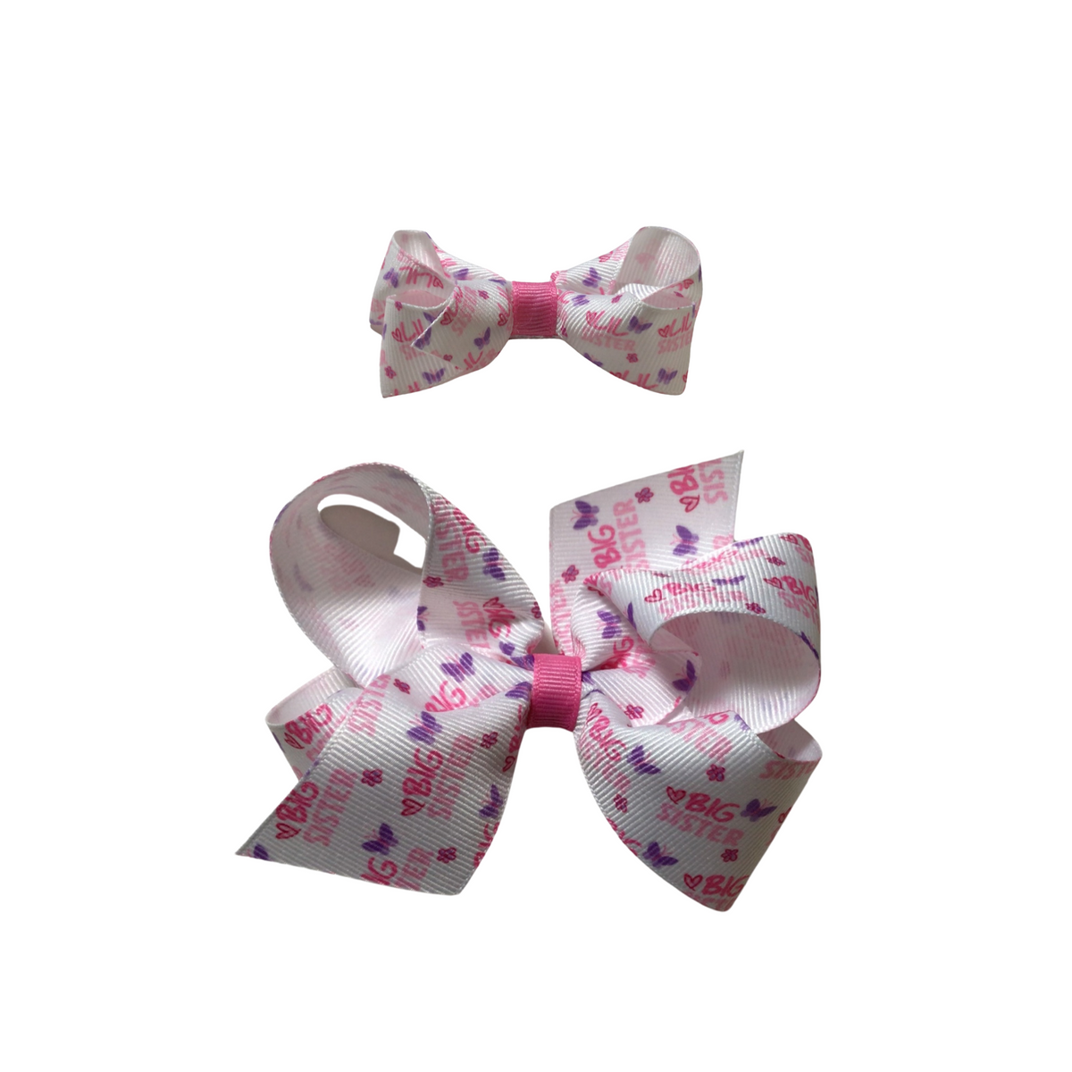 Mini Little Sister Print Bow Clip