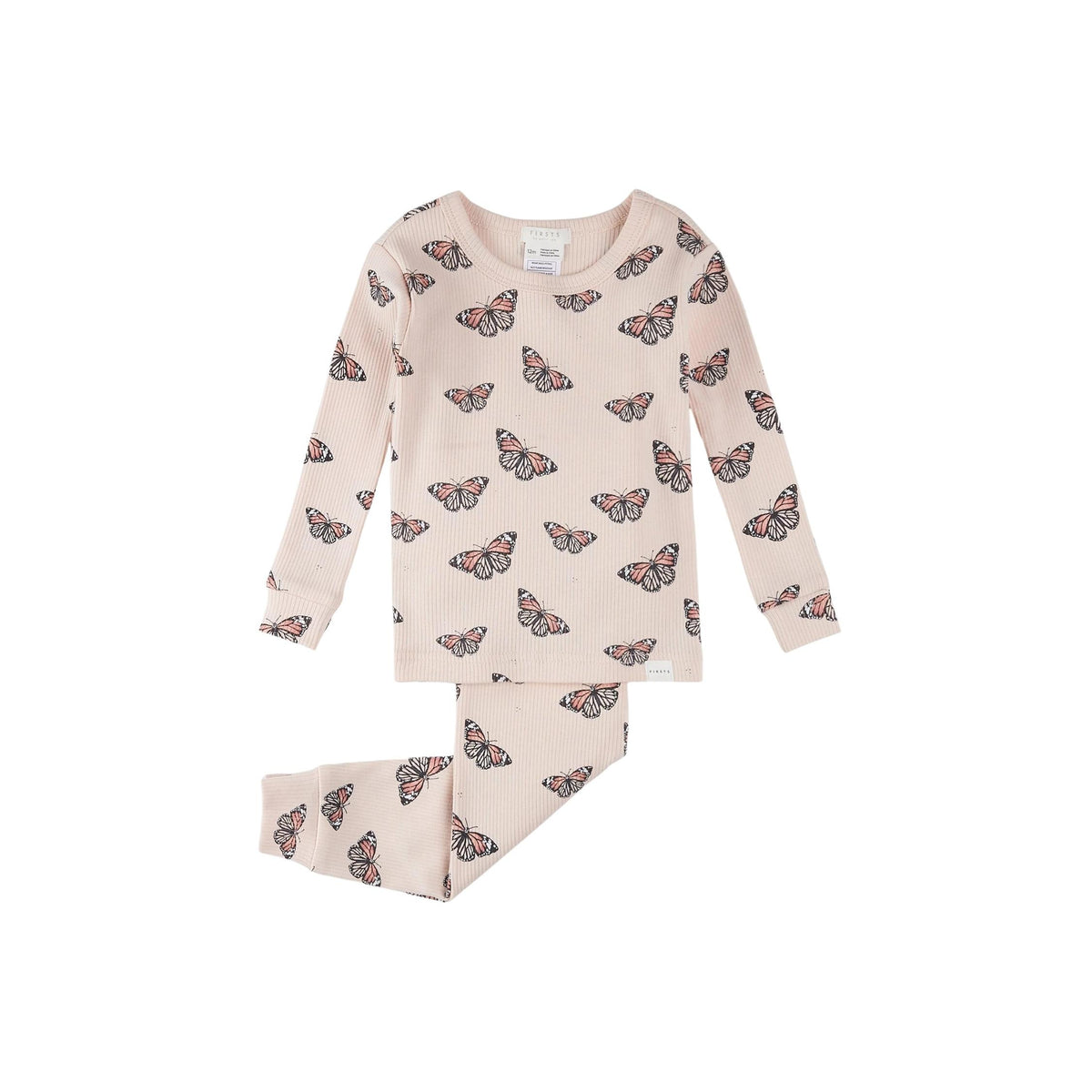 Monarch Print Baby Girl 2-Piece Pajama Set