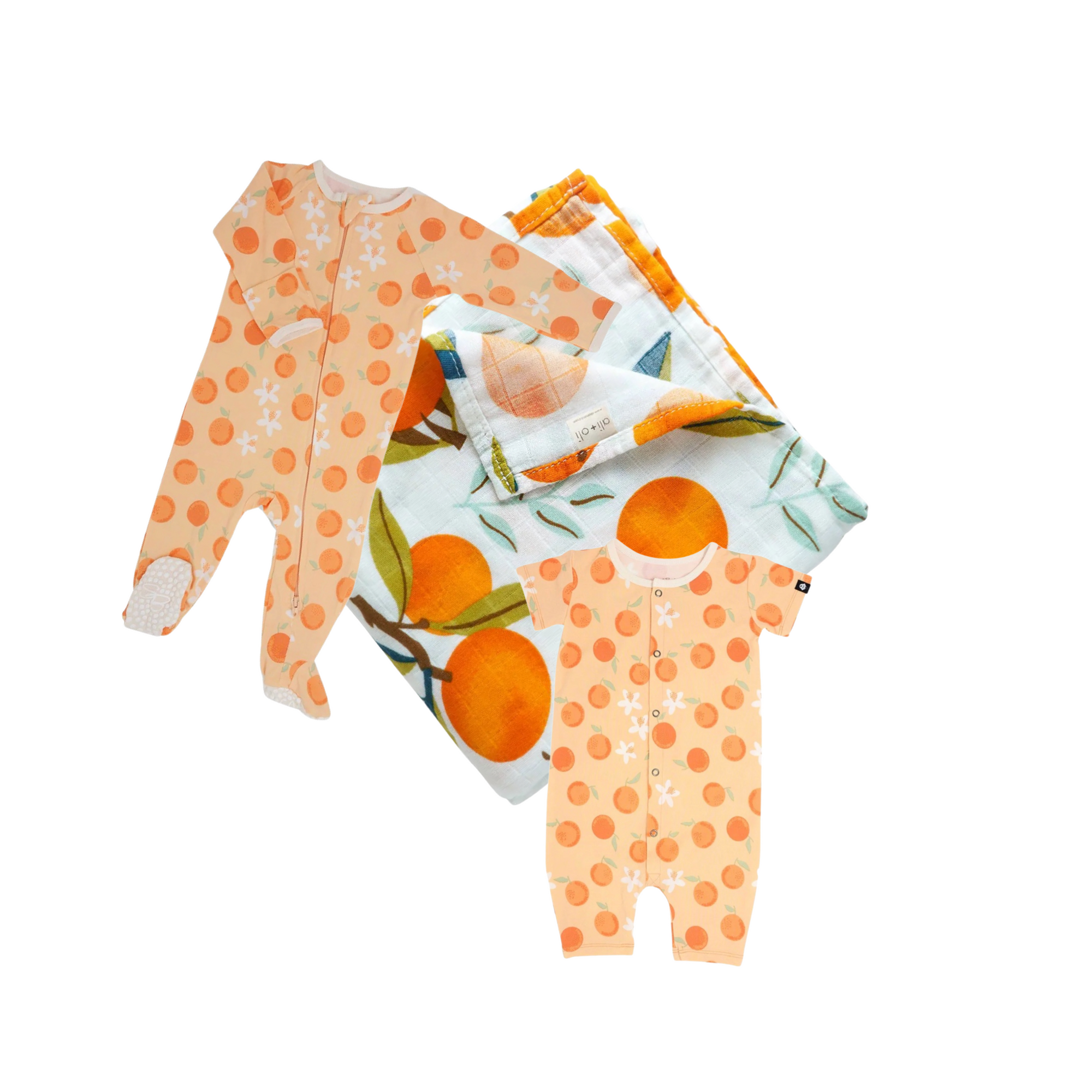 Muslin Tangerine Print Swaddle