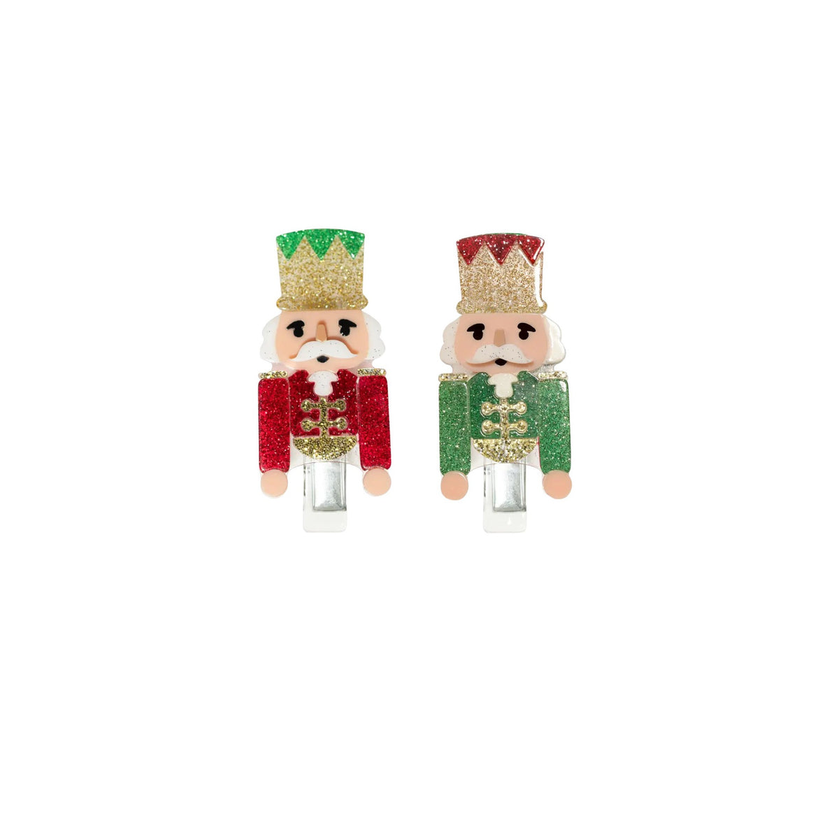 Nutcracker Glitter Aligator Hair Clips