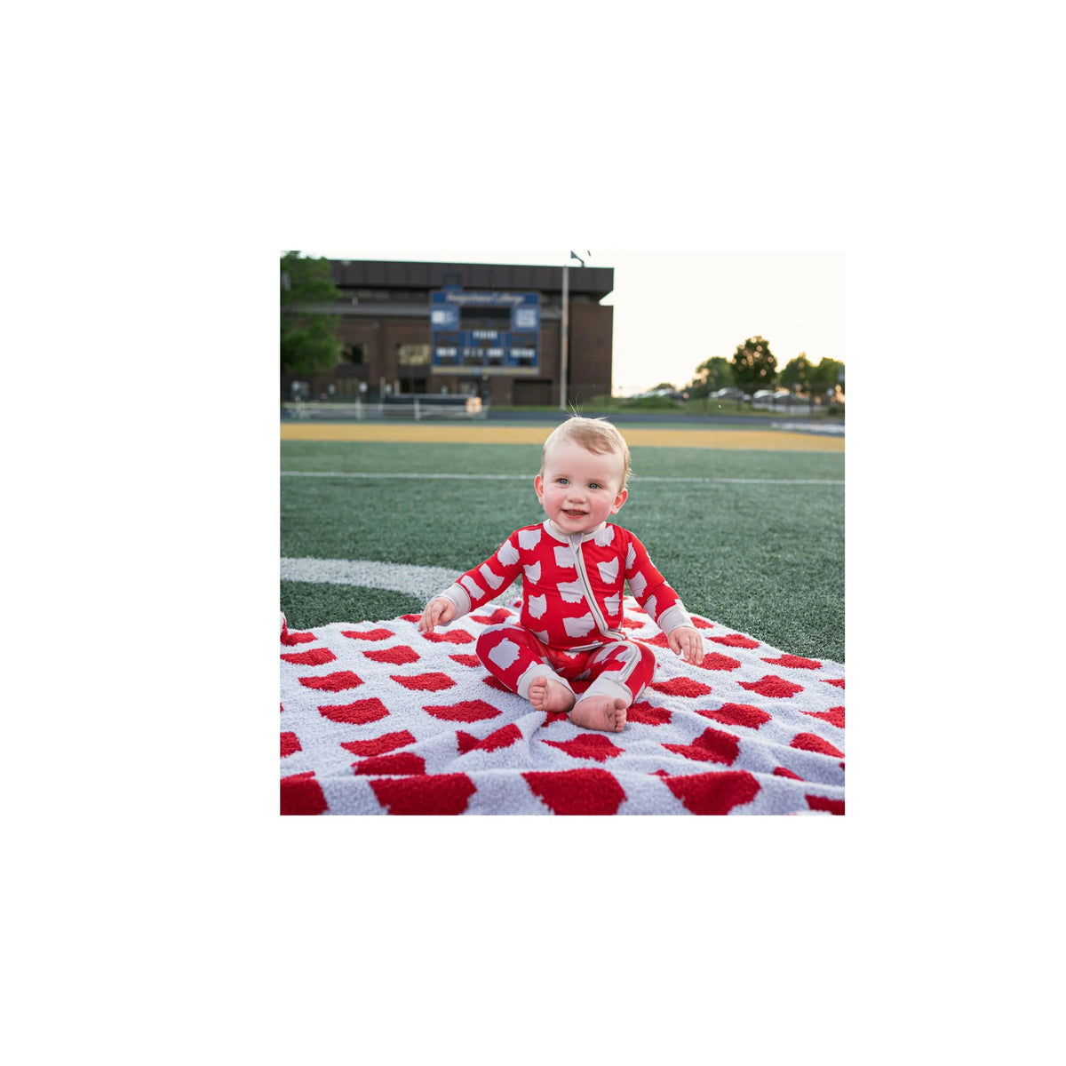 OSU Scarlet &amp; Gray Collegiate Plush Baby Blanket