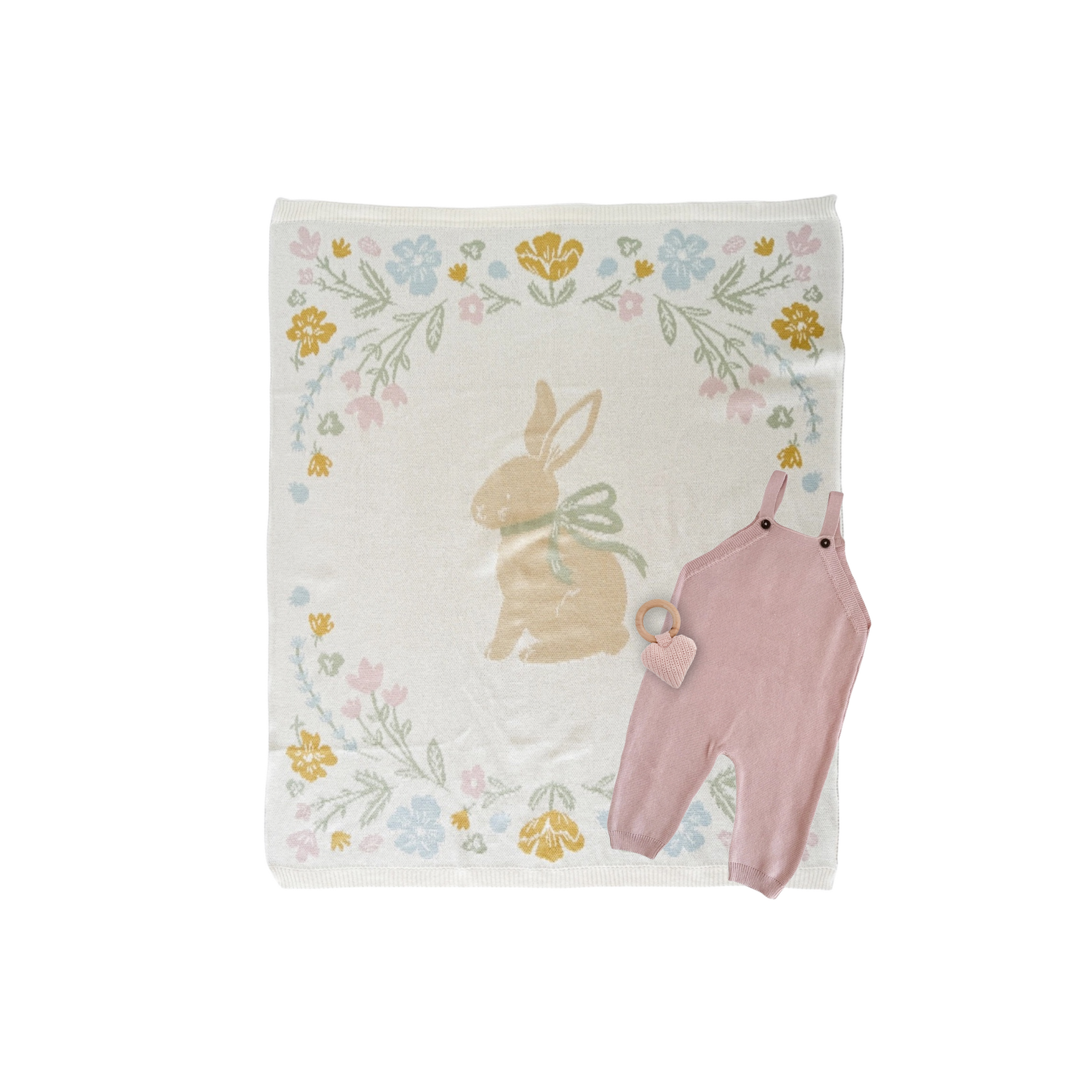 Organic Cotton Pastel Bunny Blanket