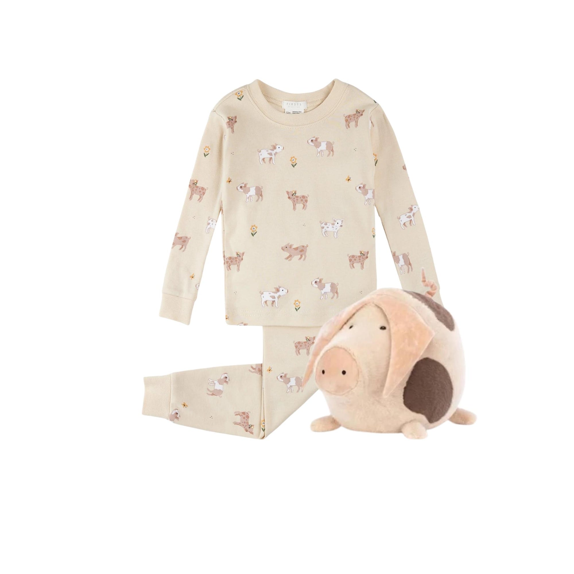 Piglet Print Baby 2-Piece Pajama Set