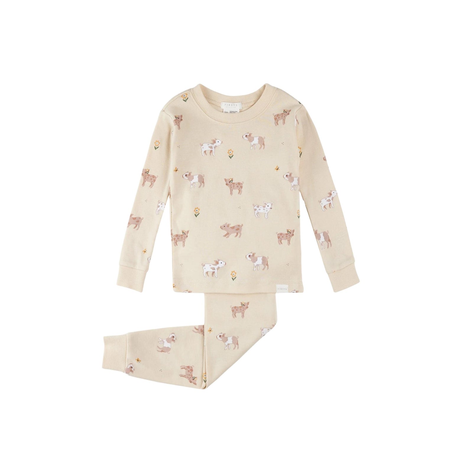 Piglet Print Baby 2-Piece Pajama Set