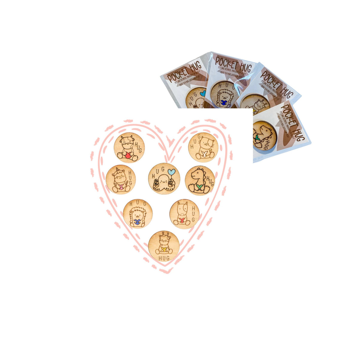 Pocket Hug Wooden Tokens
