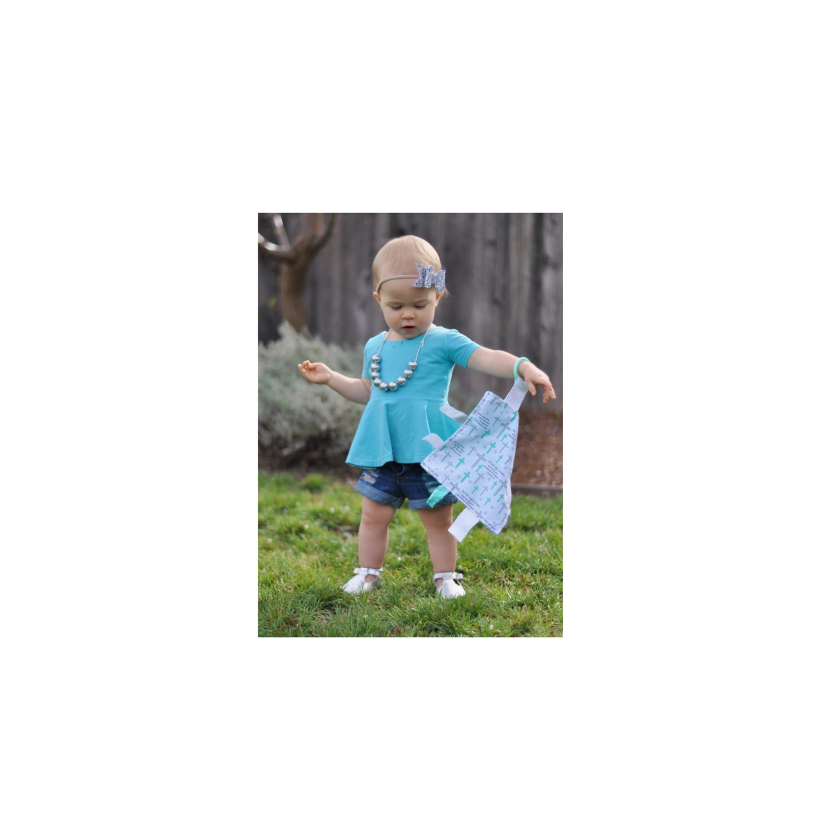 Prayer Church Baptism Baby Crinkle Tag