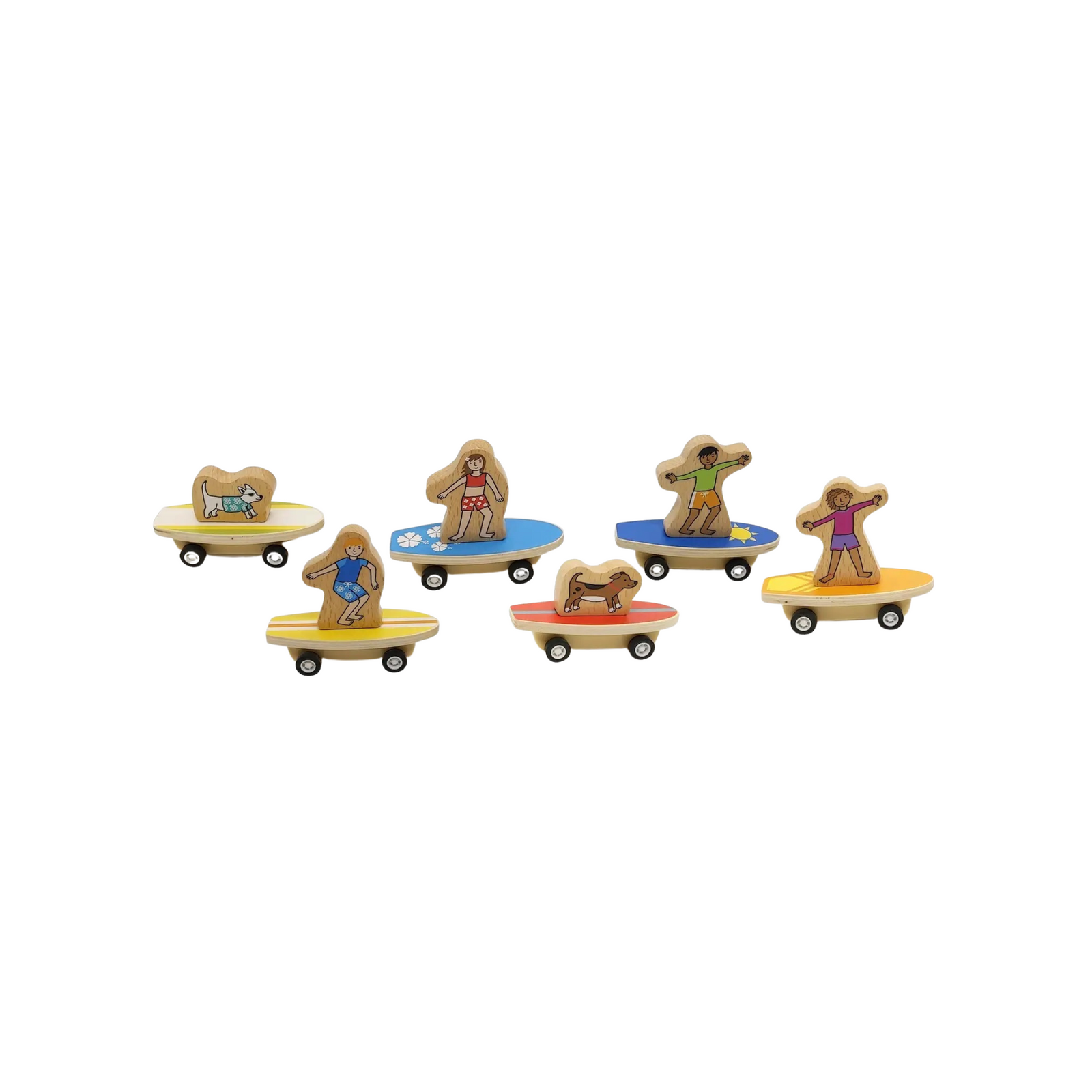 Pull Back Surfer Kids and Dogs