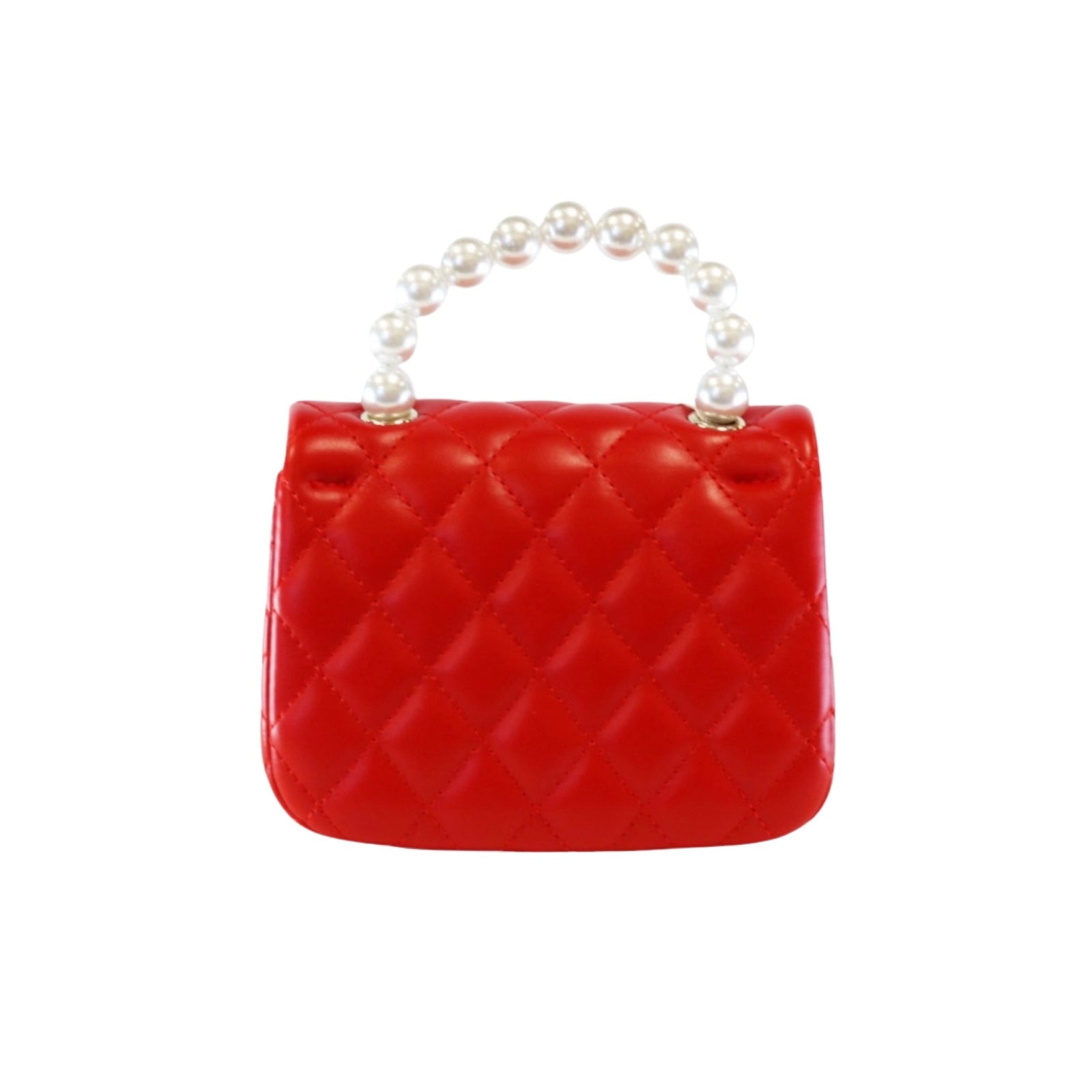 Quilted Faux Leather Floral Charms Purse