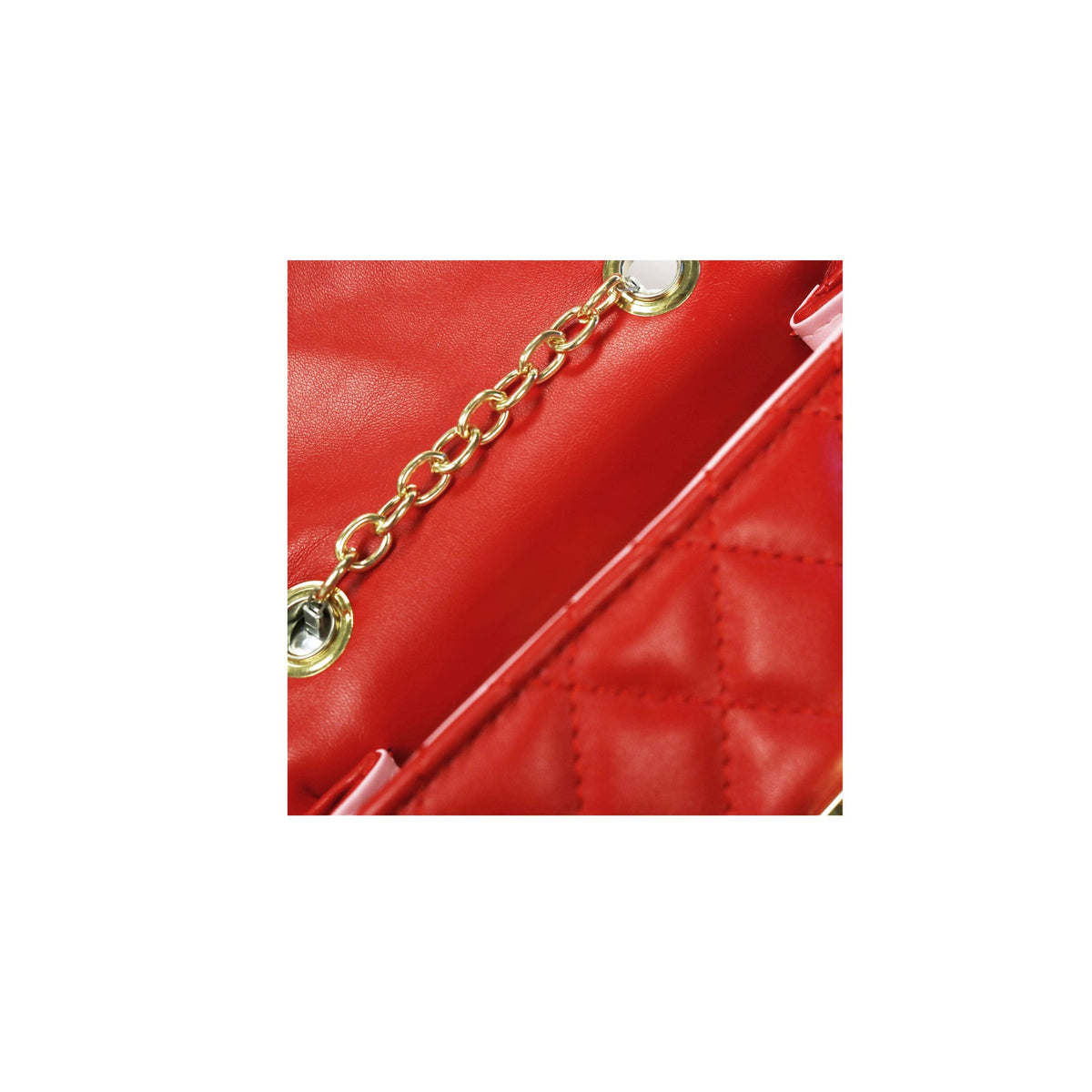 Quilted Faux Leather Floral Charms Purse