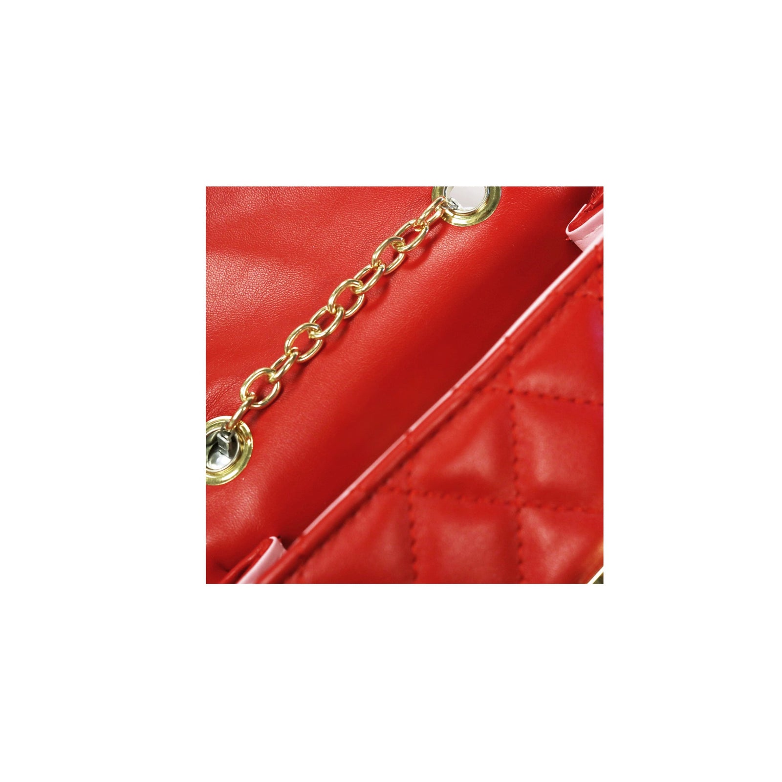 Quilted Faux Leather Floral Charms Purse