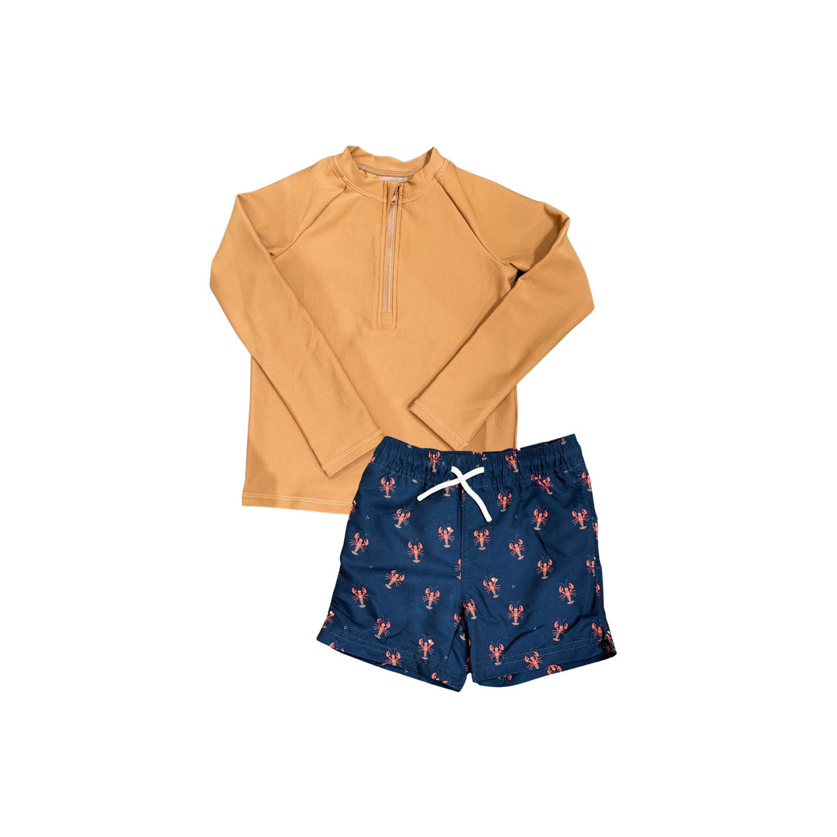 Ribbed Orange Long-Sleeve Rashguard