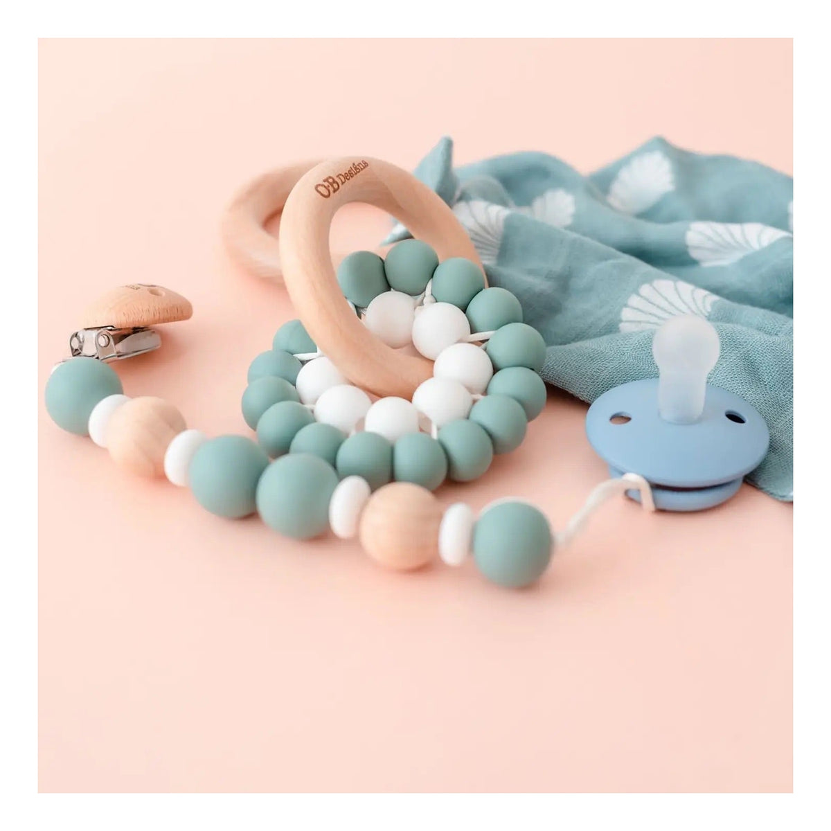 Silicone And Wooden Eco Teether Toy