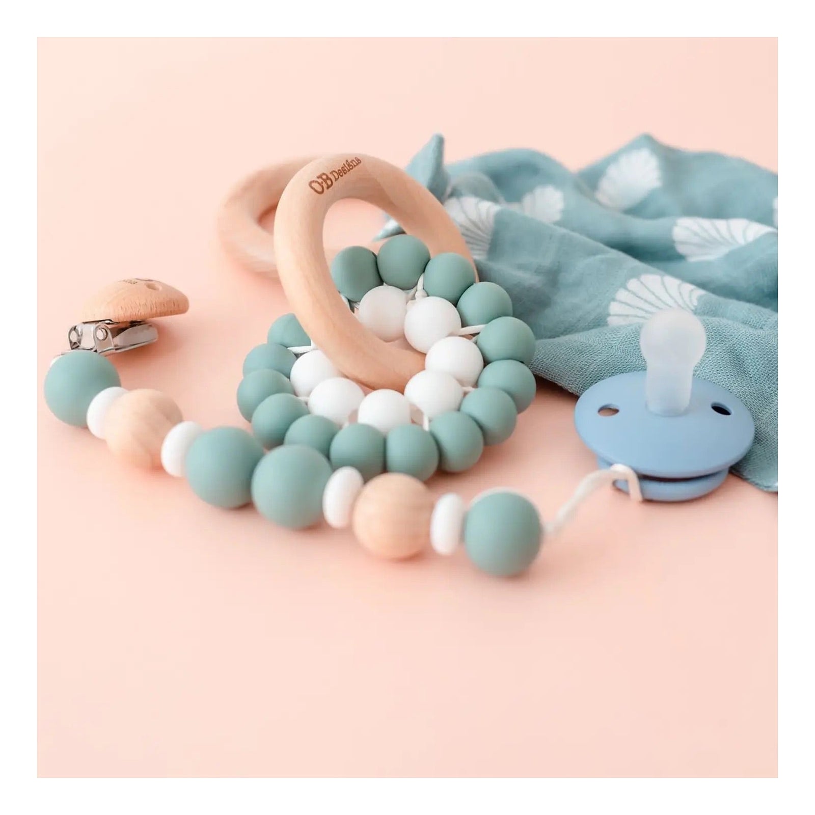 Silicone And Wooden Eco Teether Toy