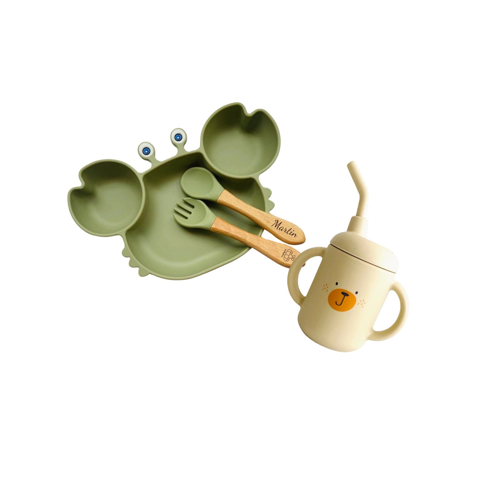 Silicone Animal Face Cups with Straws