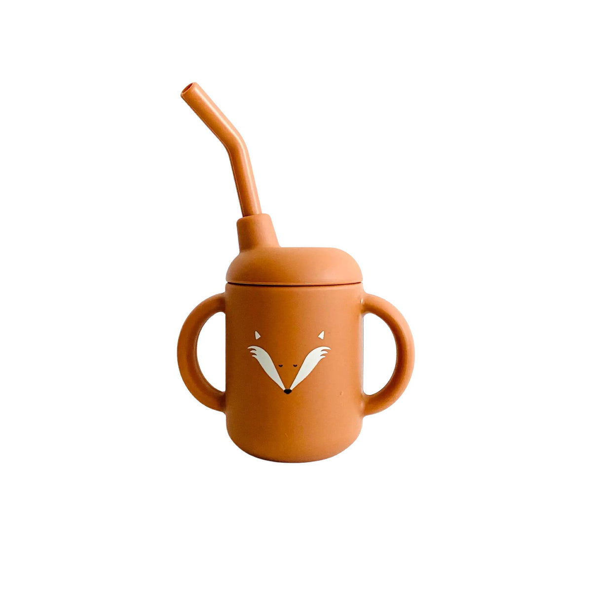 Silicone Animal Face Cups with Straws