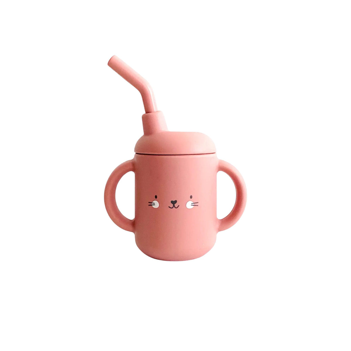 Silicone Animal Face Cups with Straws