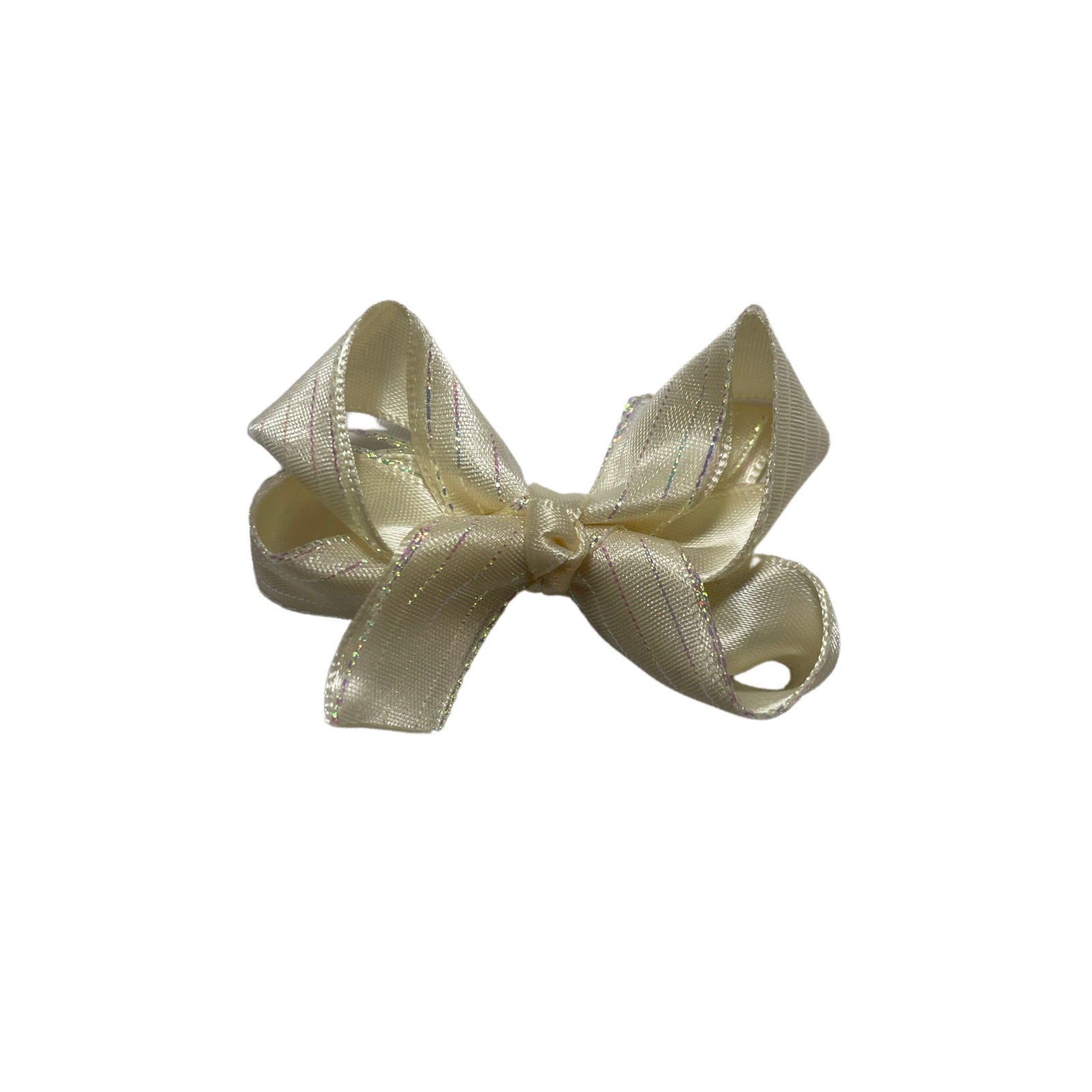 Tiny Glitter Satin Overlay Bow