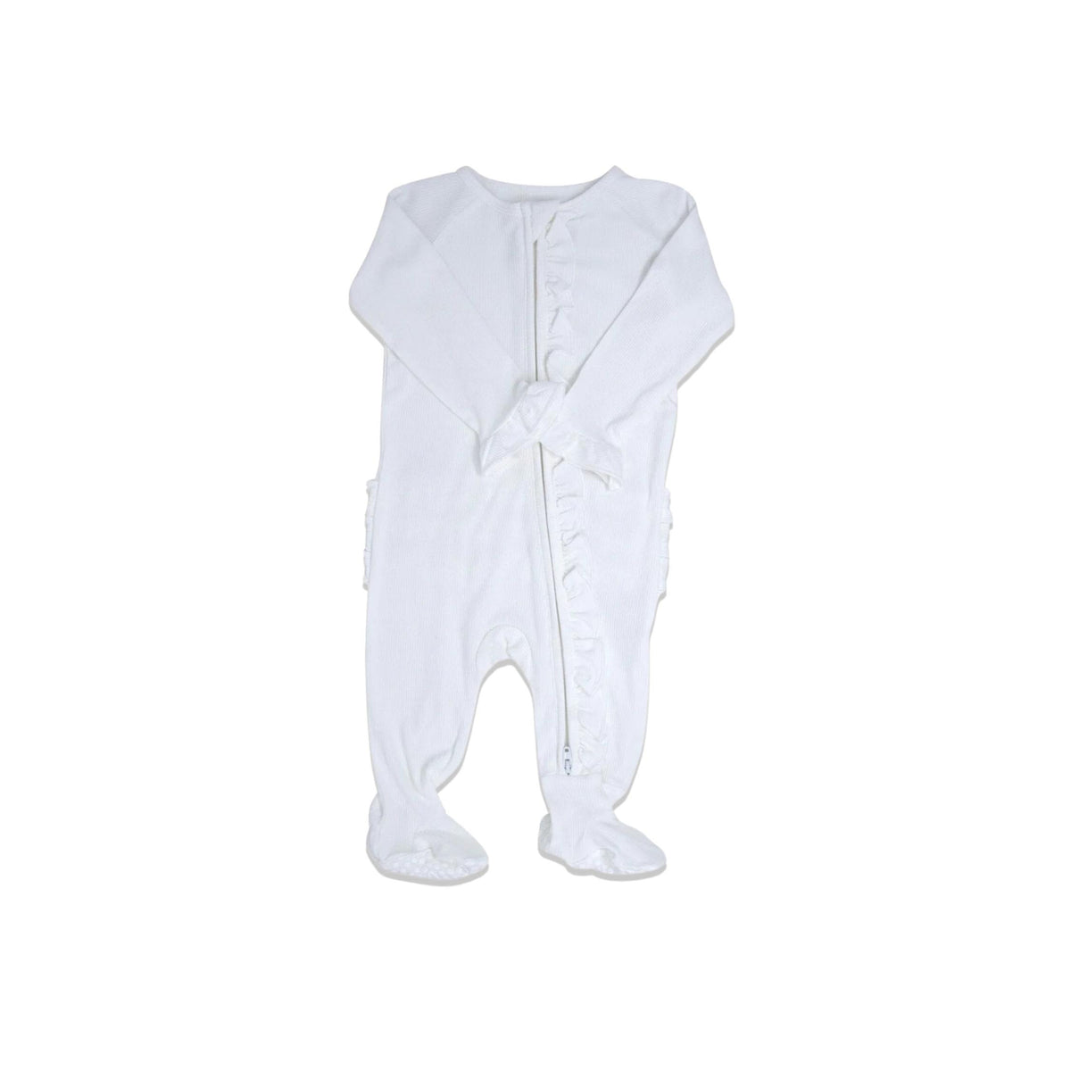 Whispery White Ruffle Footie