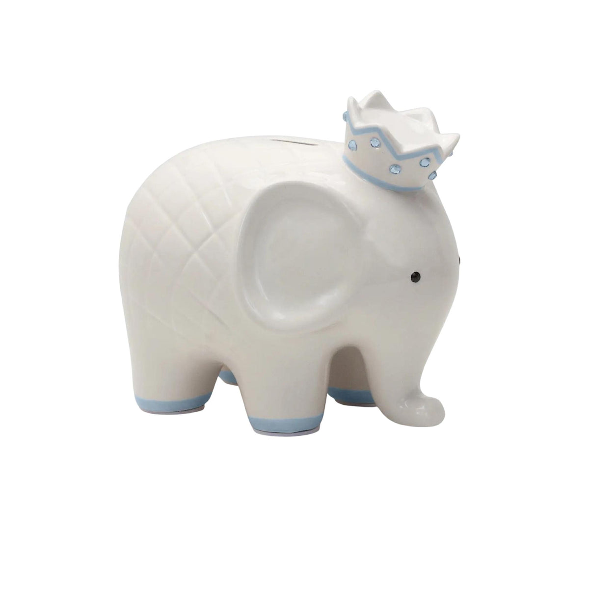 White and Blue Coco Elephant Piggy Bank