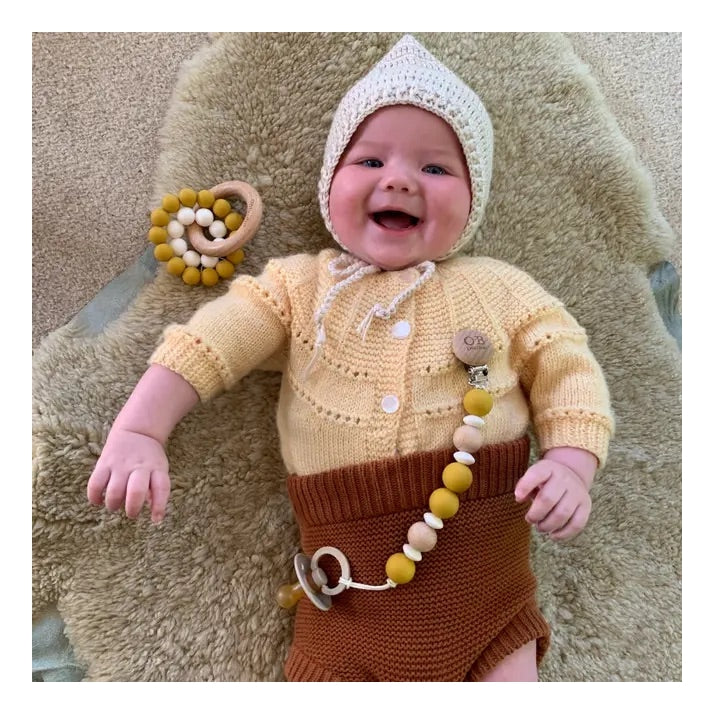 Wooden And Silicone Eco Friendly Pacifier Chain