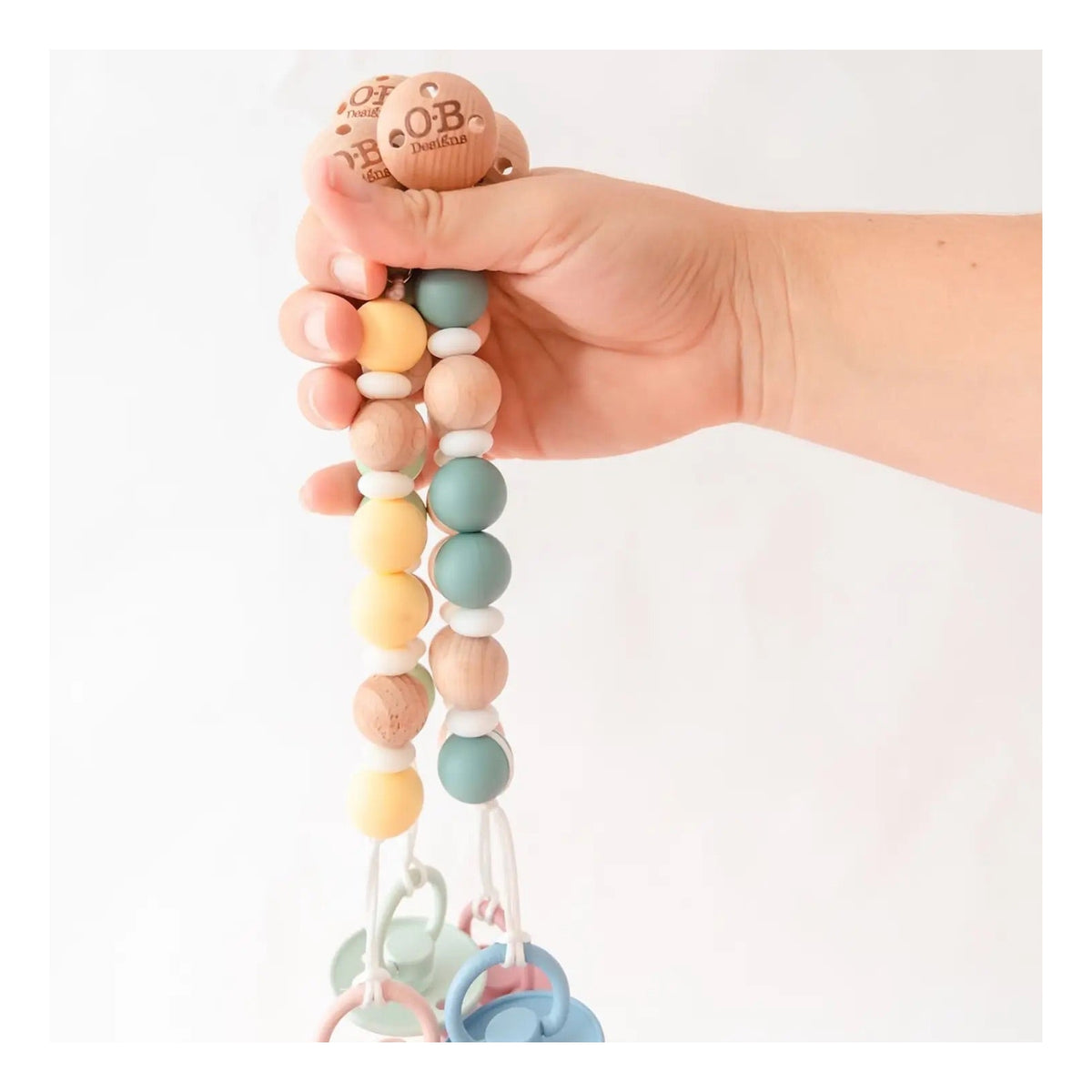Wooden And Silicone Eco Friendly Pacifier Chain