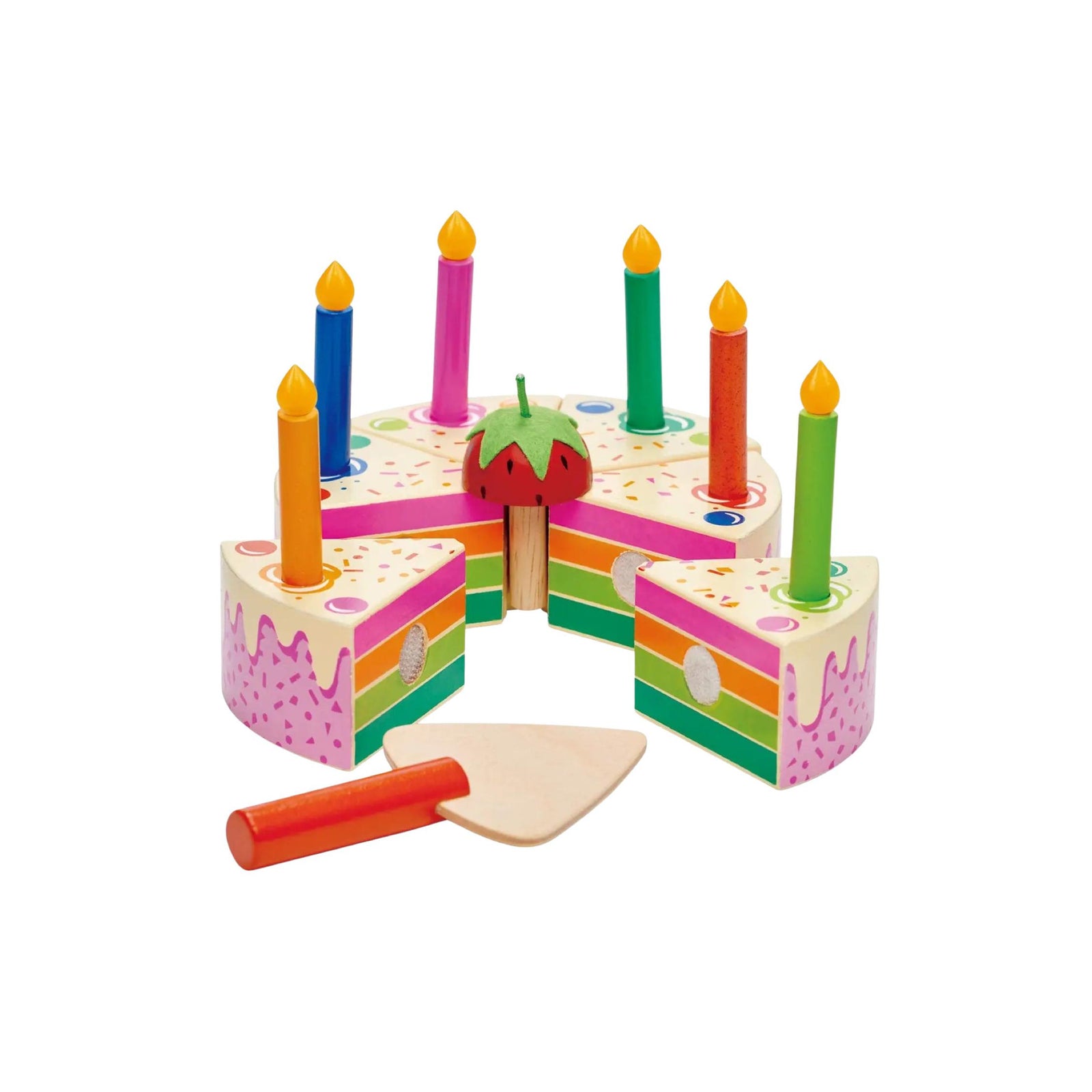 Wooden Rainbow Birthday Cake