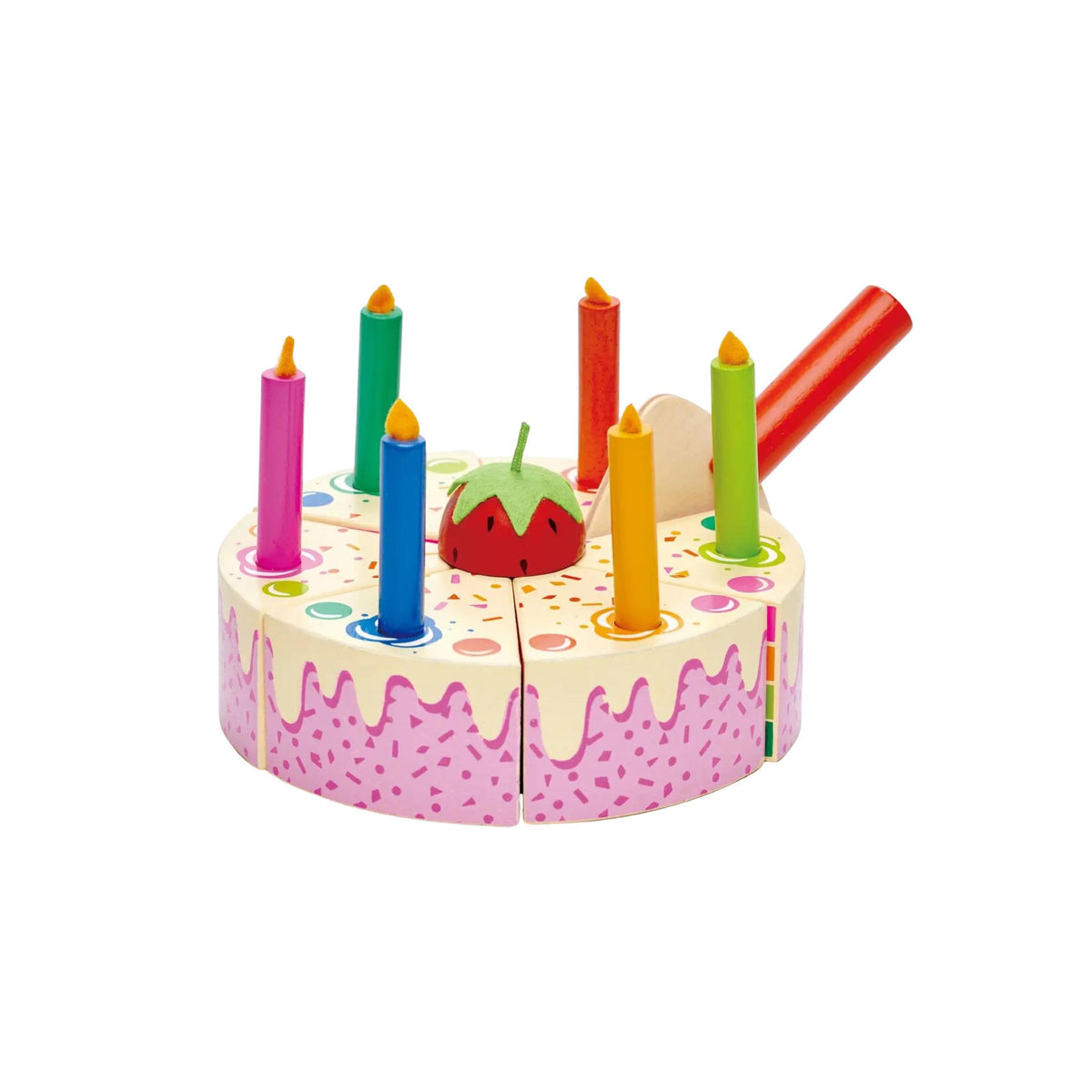 Wooden Rainbow Birthday Cake