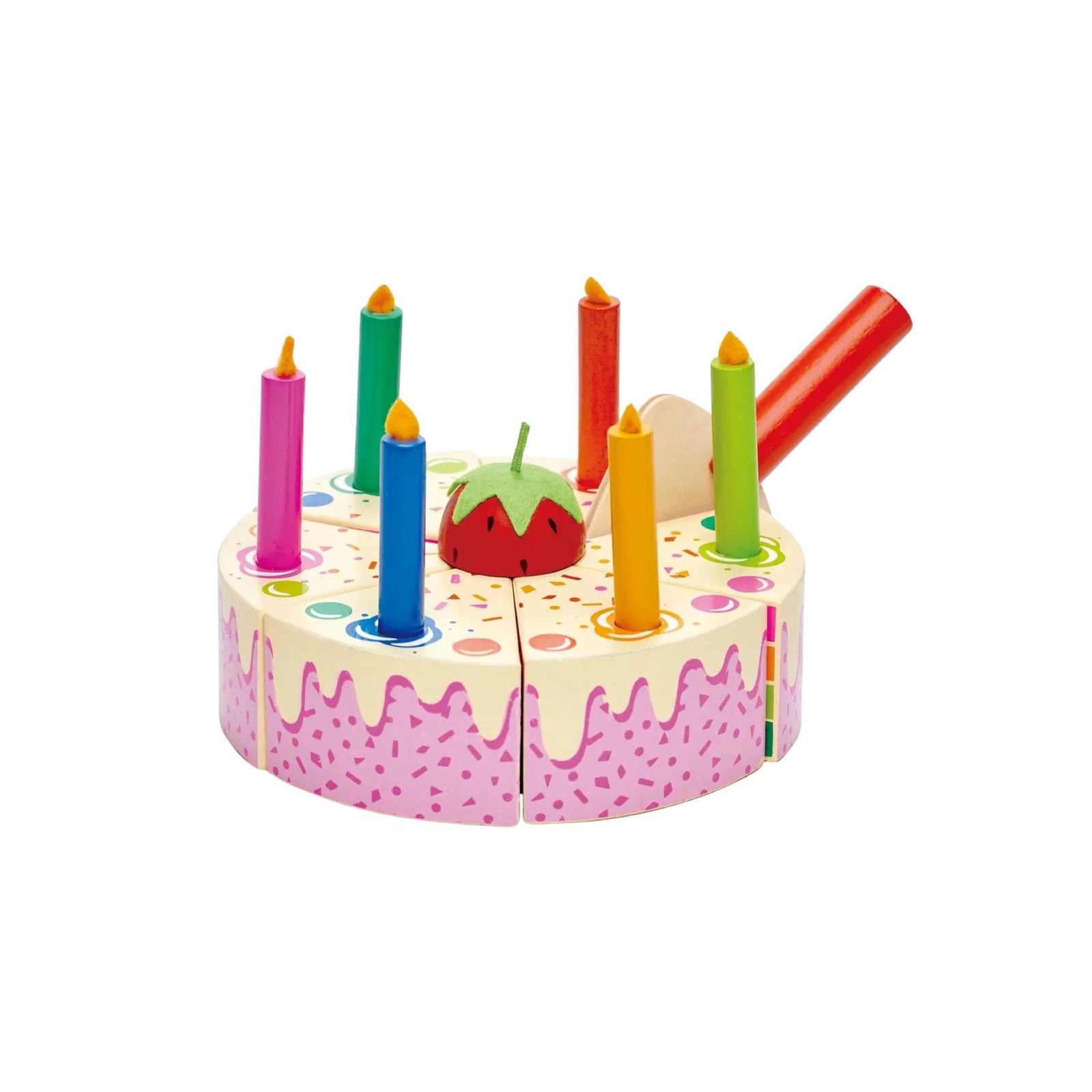 Wooden Rainbow Birthday Cake