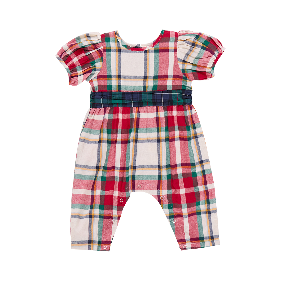 Baby Girl Holiday Tartan Plaid Romper