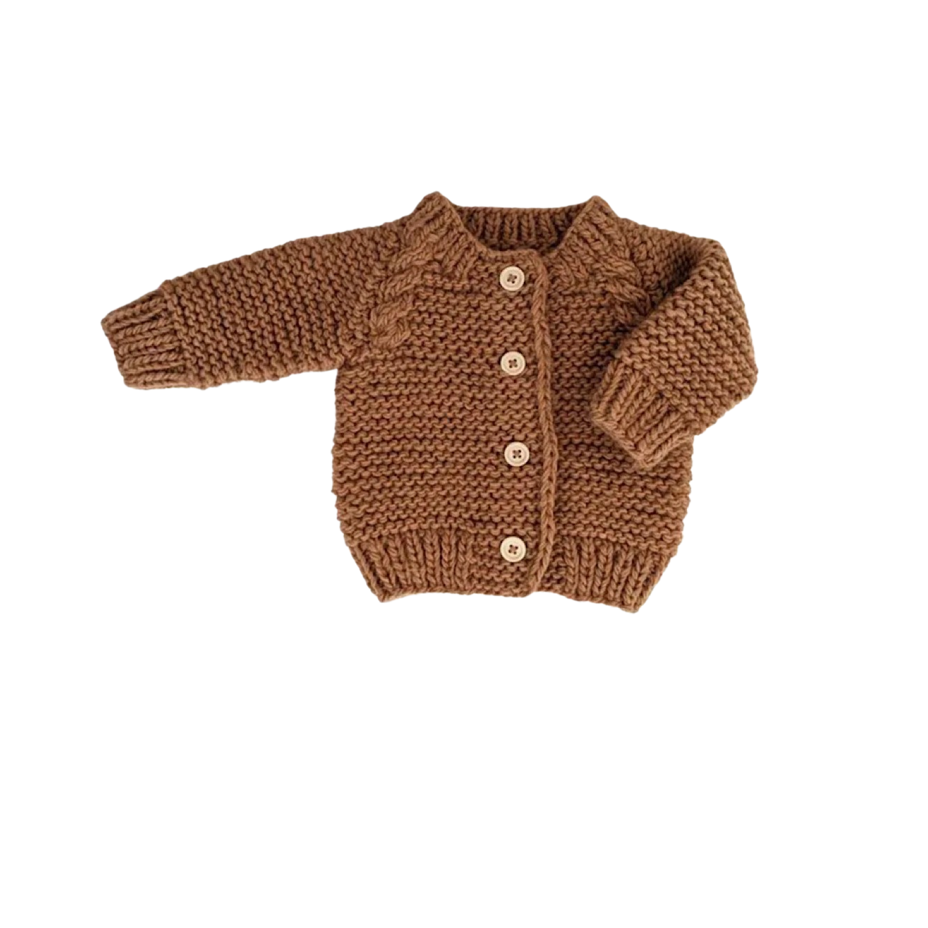 Pecan Chunky Garter Stitch Sweater