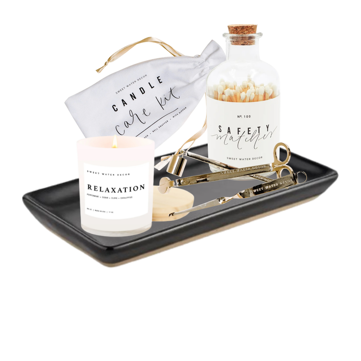 Relaxation Soy Candle Gift Set &amp; Ceramic Tray