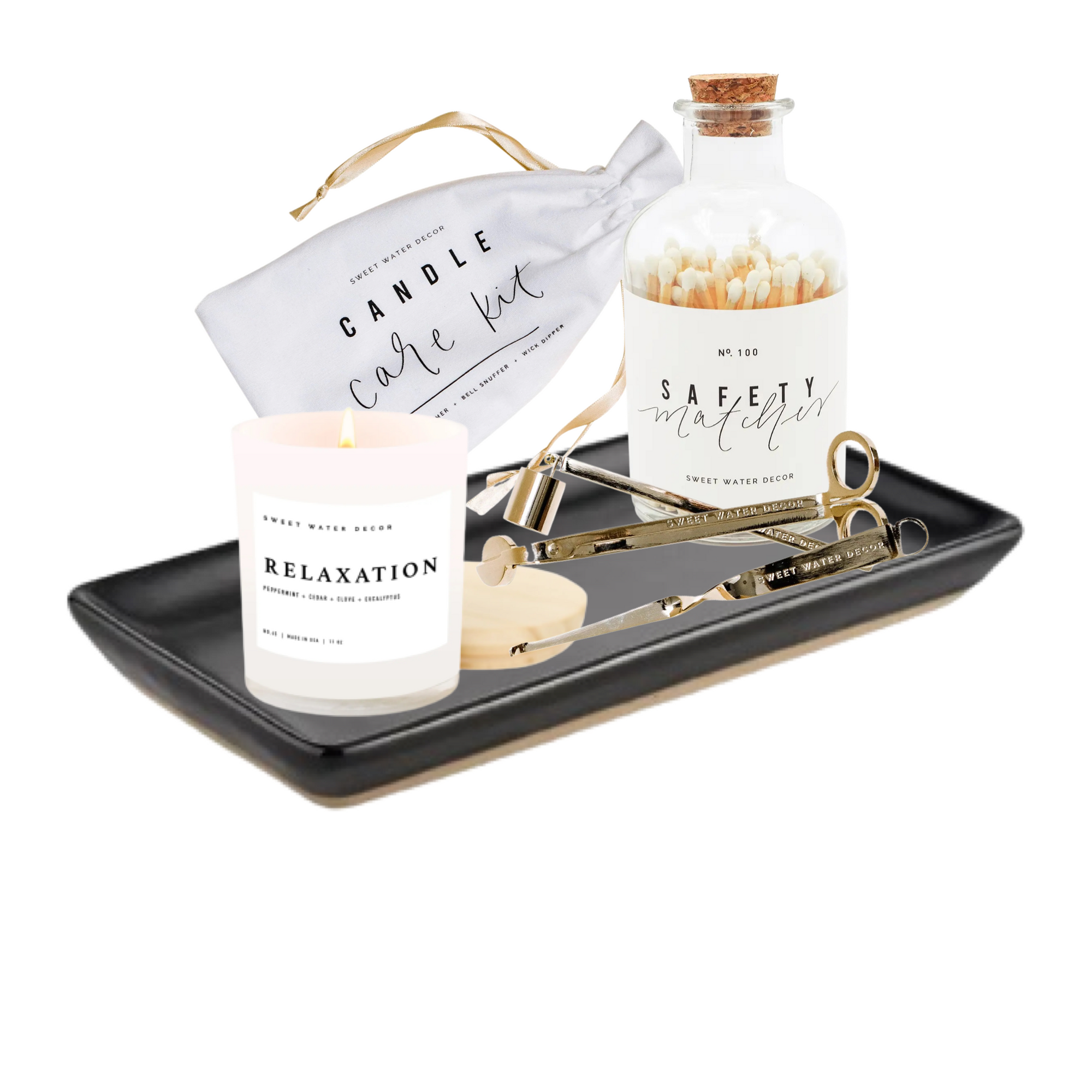 Relaxation Soy Candle Gift Set & Ceramic Tray