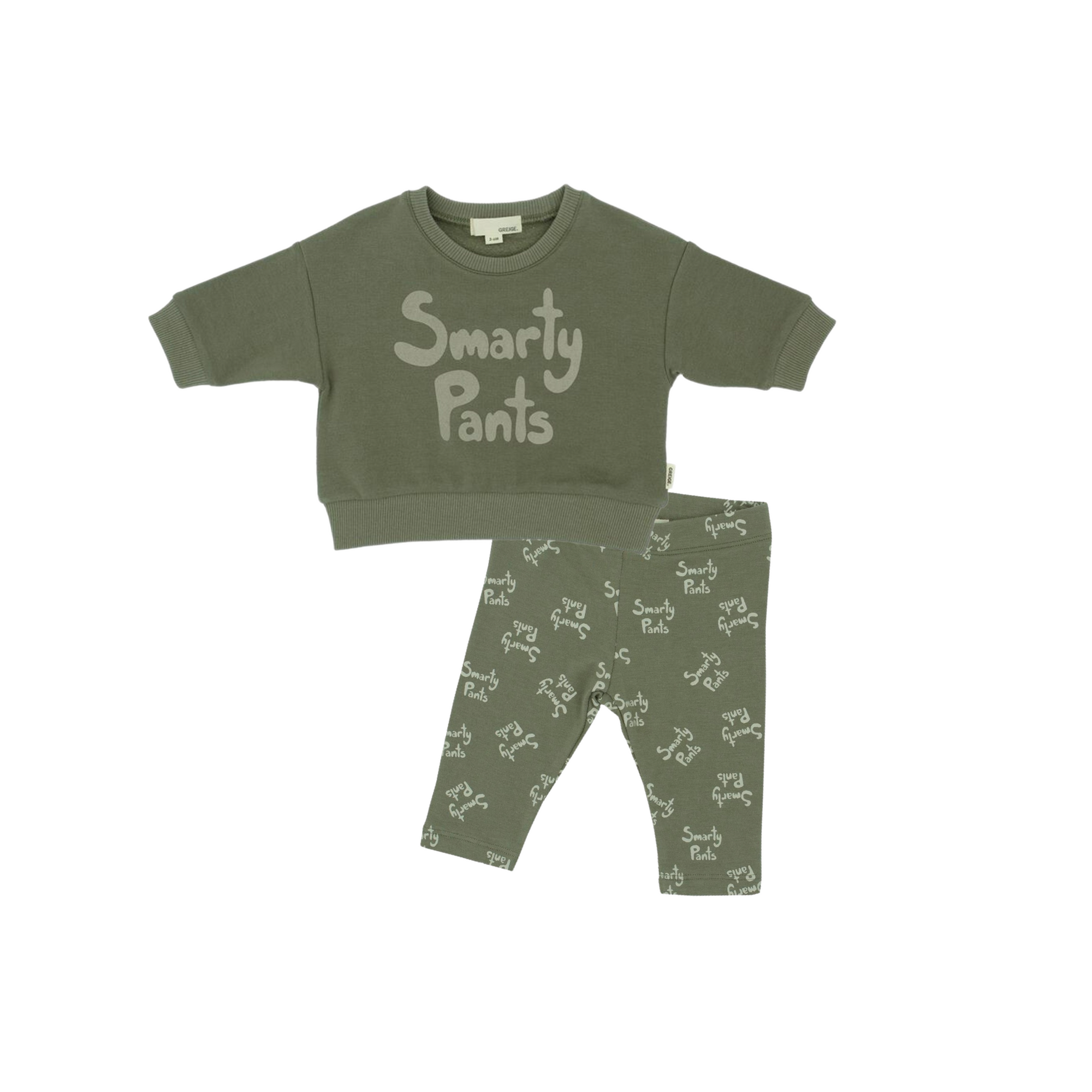 “Smarty Pants” Graphic Bamboo Fleece Sweatshirt - Olive