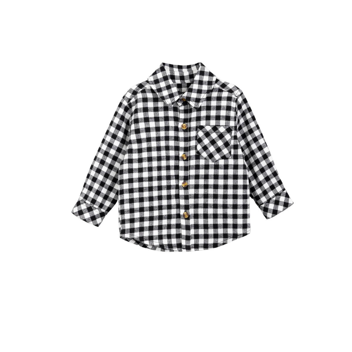 Black &amp; White Checkered Flannel Shirt