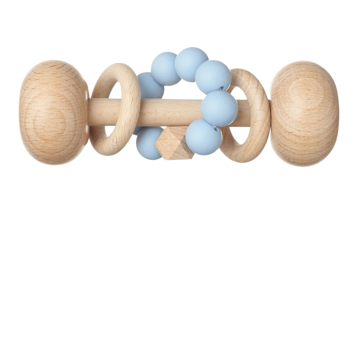 Wooden Rattle Toy With Silicone Beads