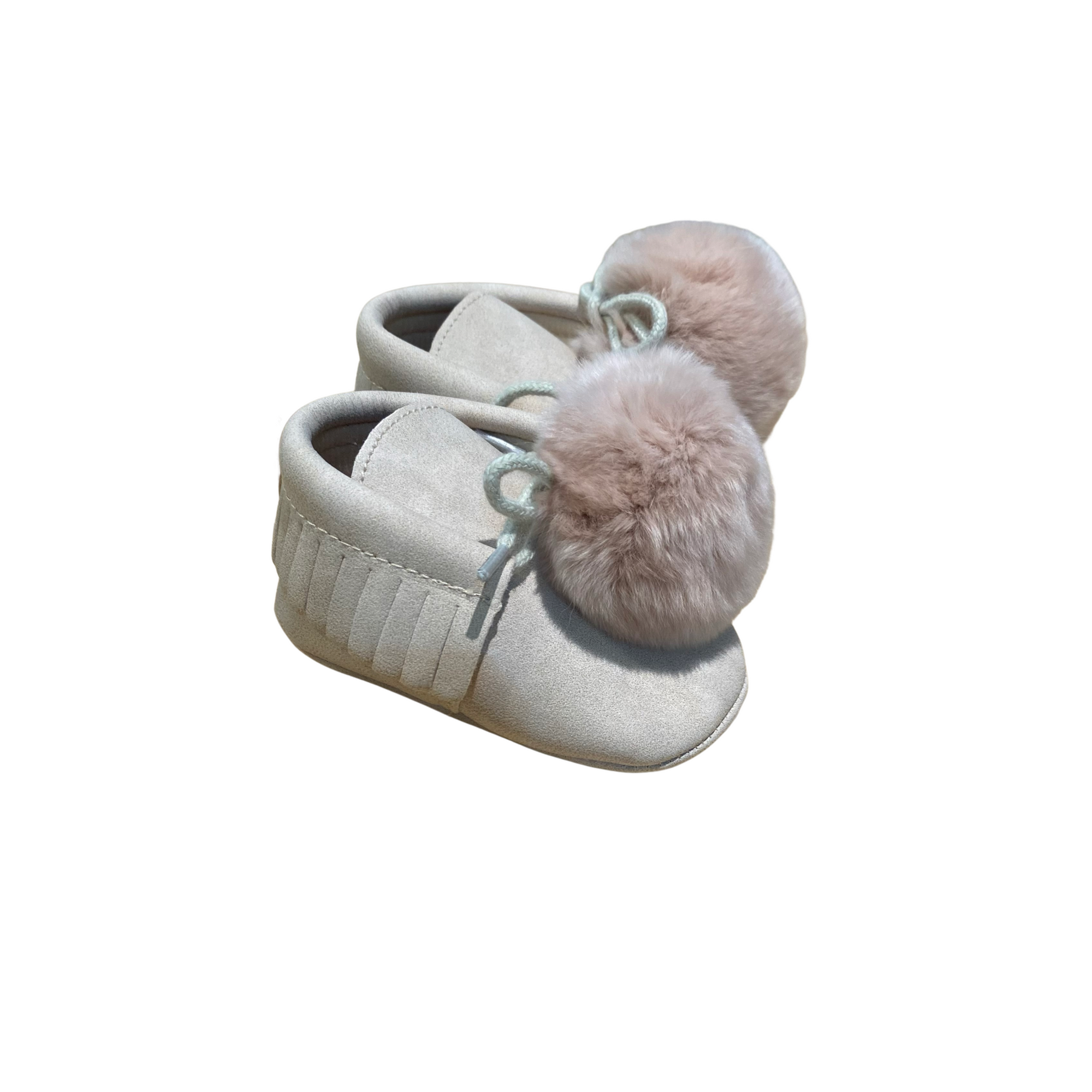 Bunny Tail Moccasin Booties