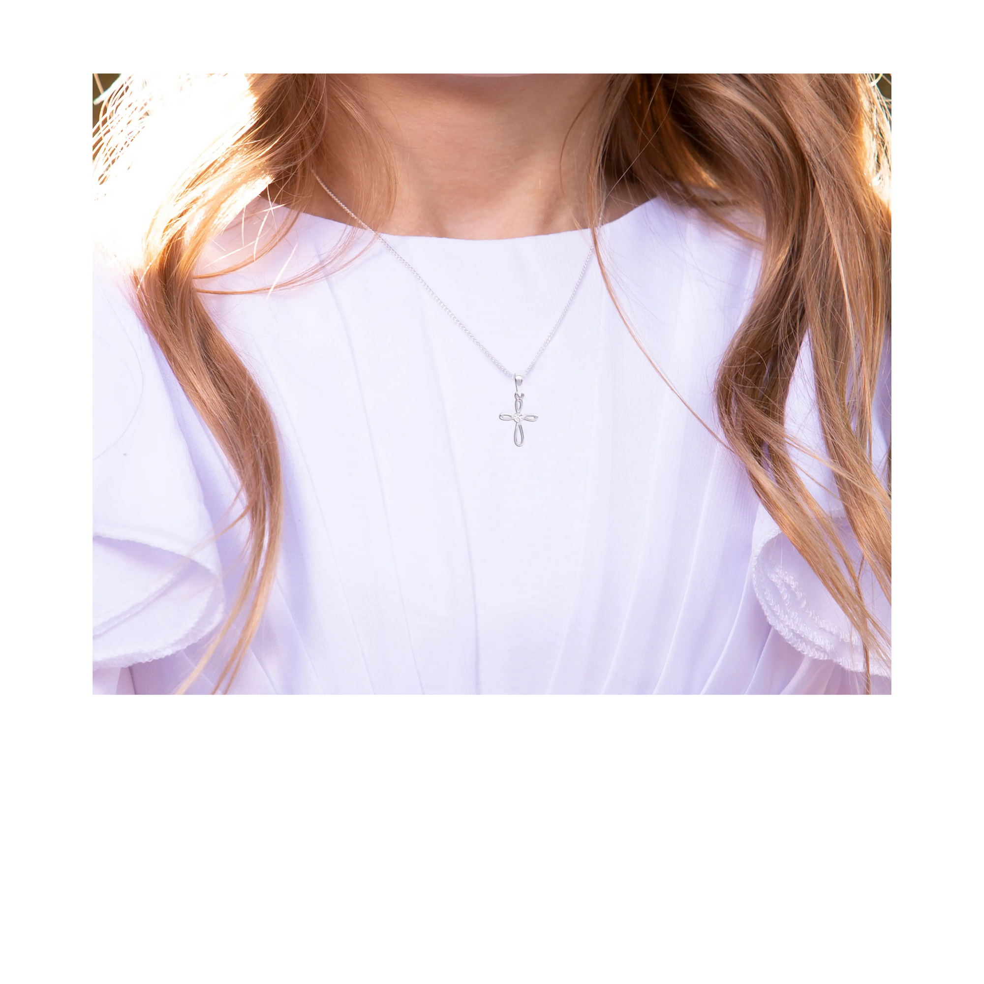 Sterling Silver Cross Infinity Necklace