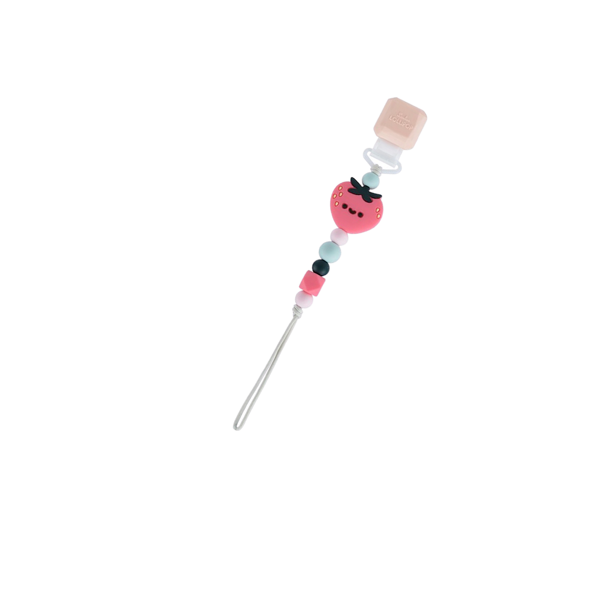 Darling Strawberry Silicone Pacifier Clip