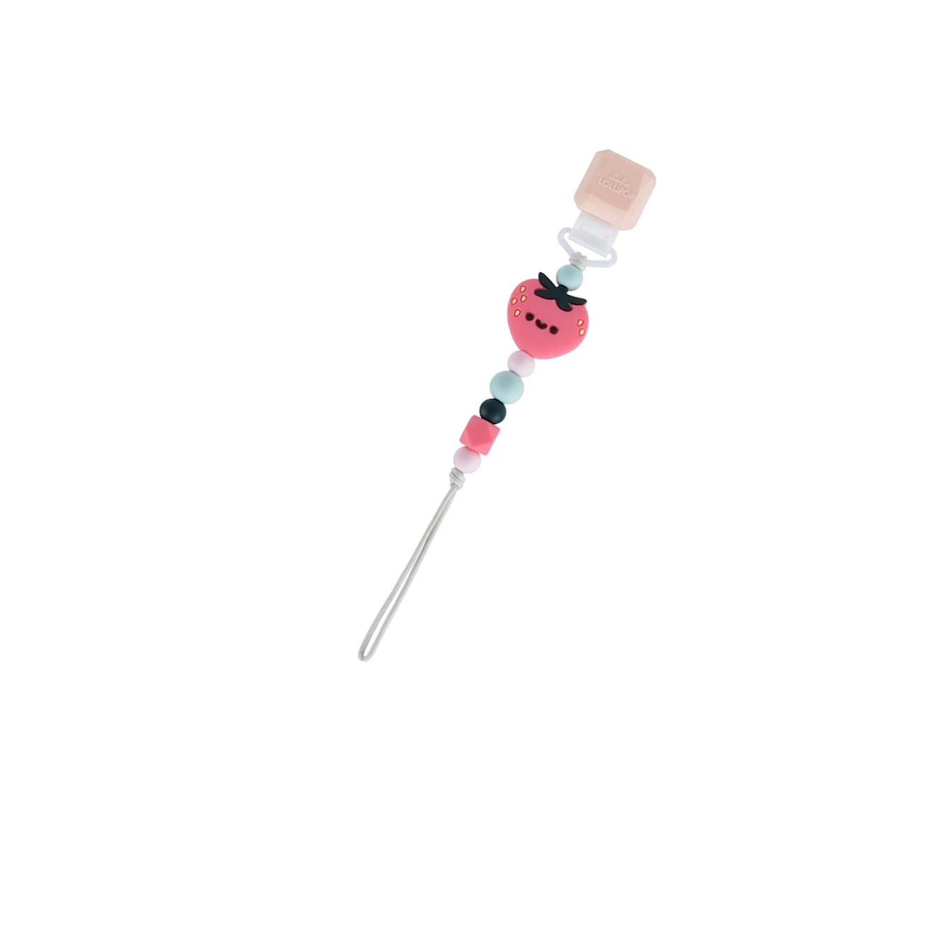 Darling Strawberry Silicone Pacifier Clip