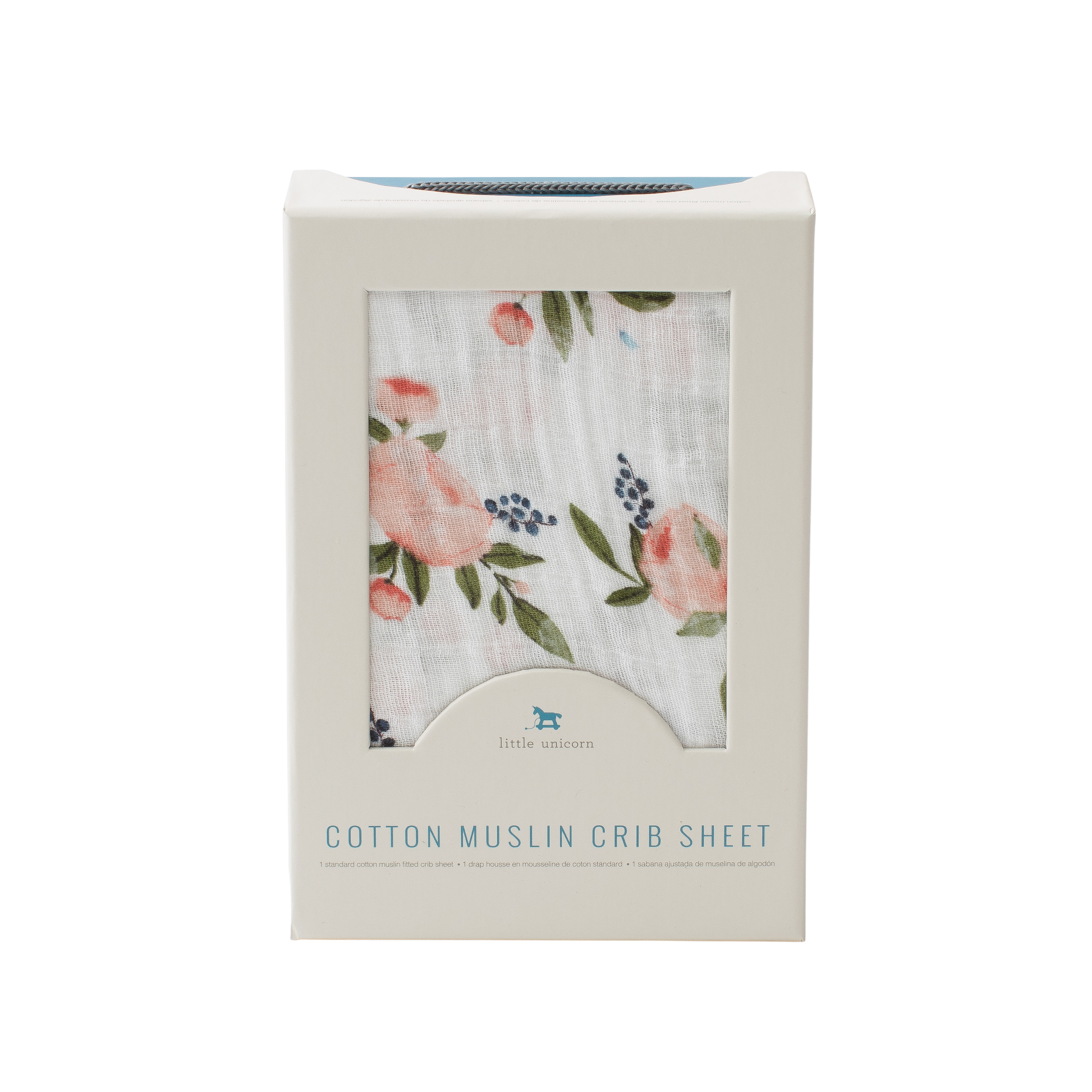 Watercolor Roses Cotton Muslin Crib Sheet