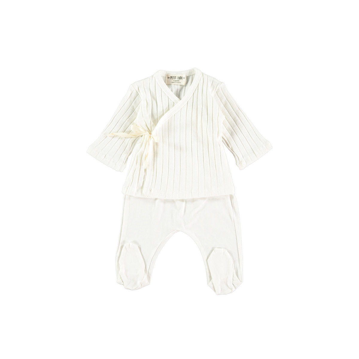 White Kimono Shirt &amp; Pant Newborn Set