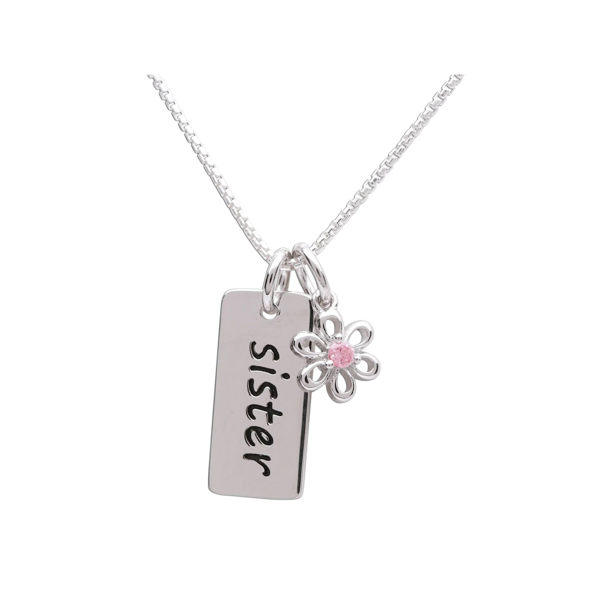 Sterling Silver Sister Bar Necklace