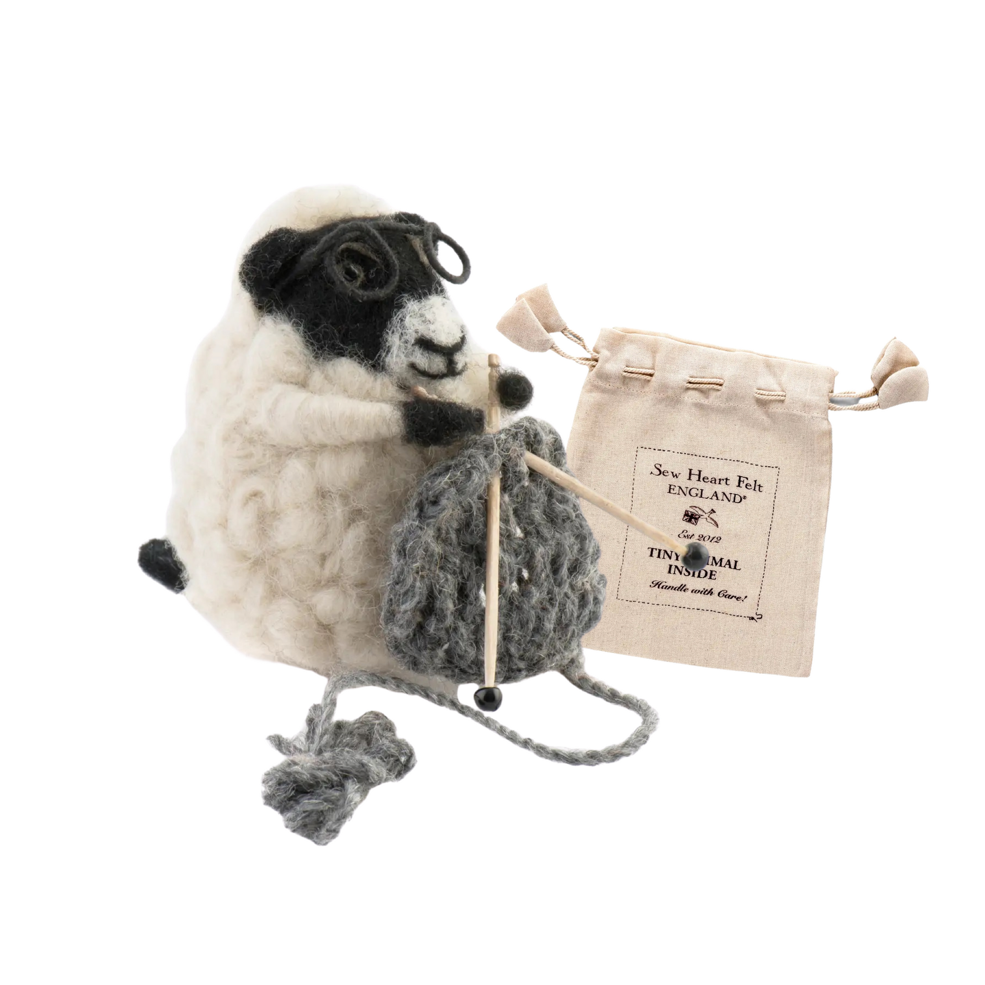 Felted Wool Knitting Nell Sheep