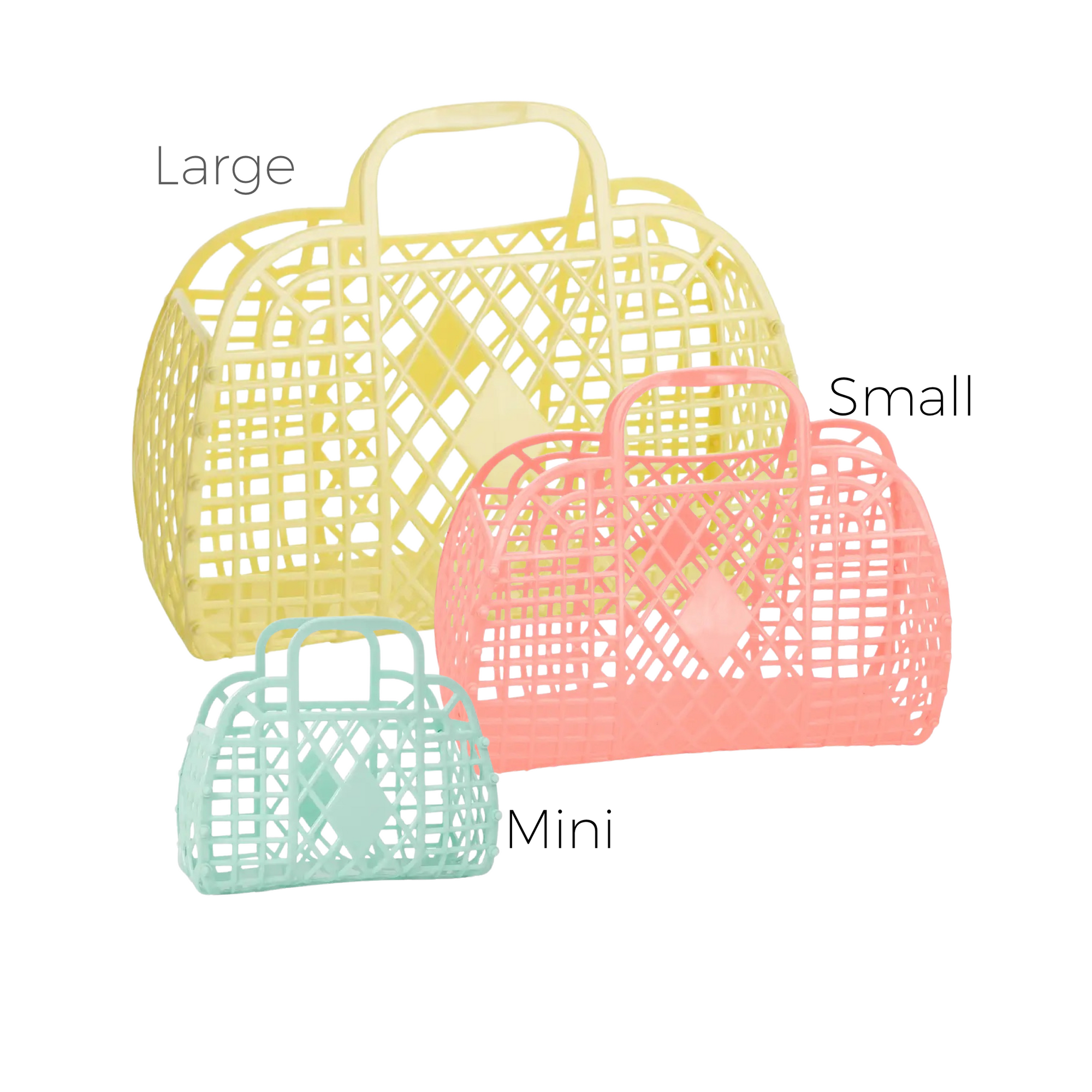 Retro Sun Jellies Small Basket Bags