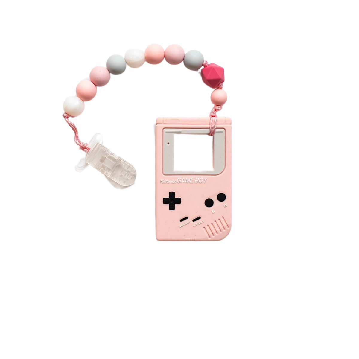 Gameboy Silicone Teether With Clip