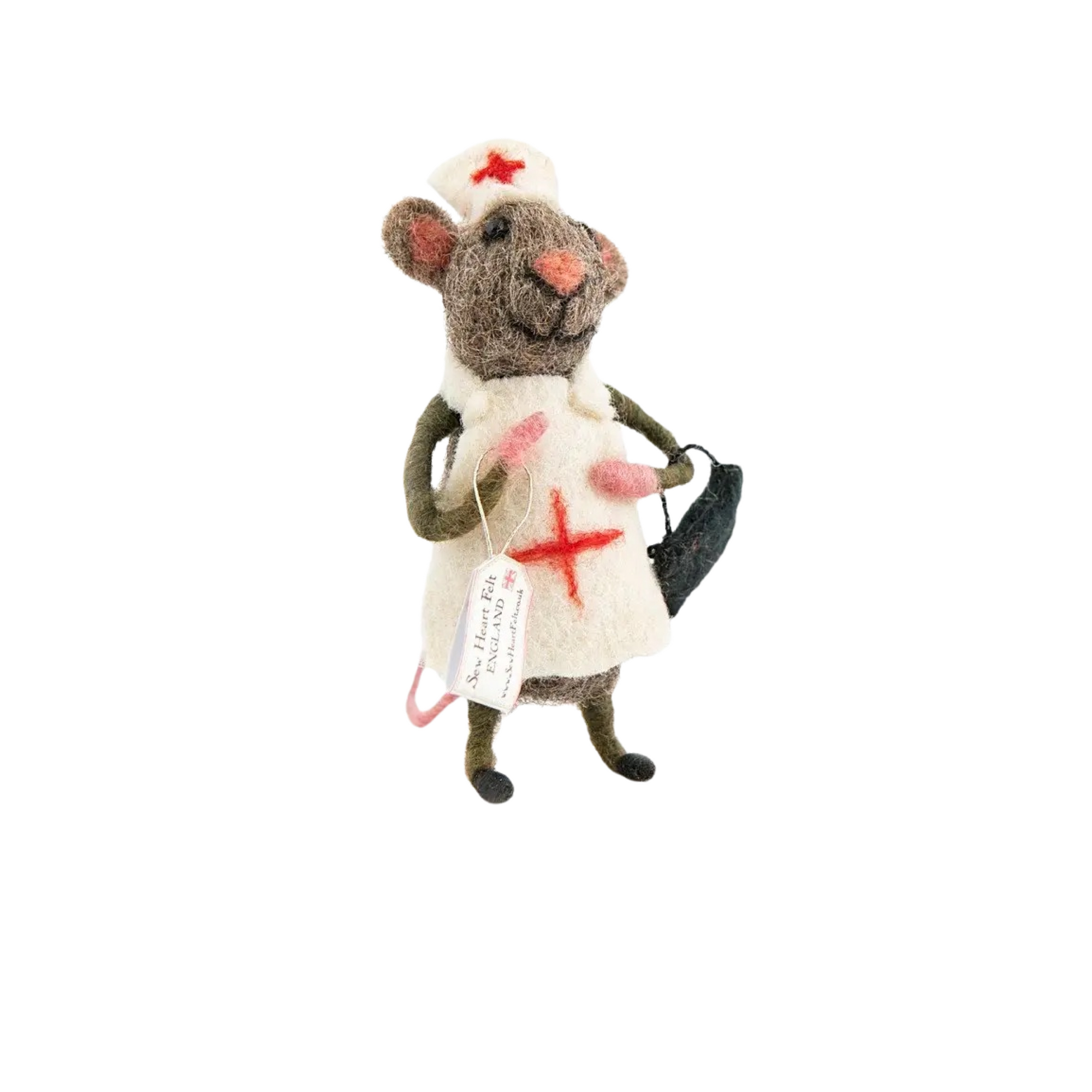 Felted Nurse Mouse Miniature