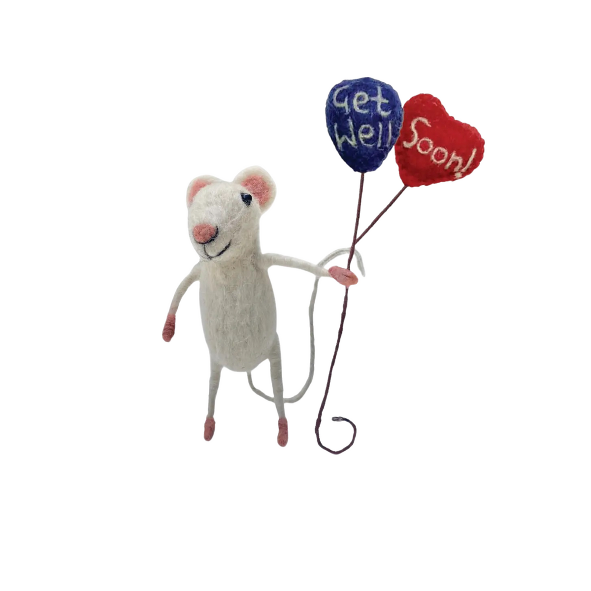 Felted Get Well Soon Mouse Miniature