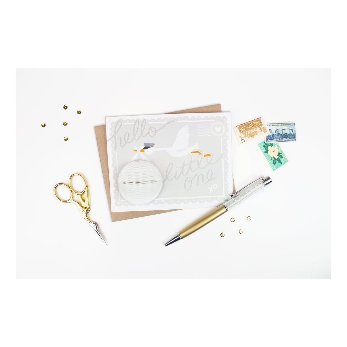 Baby Stork Pop-up Card