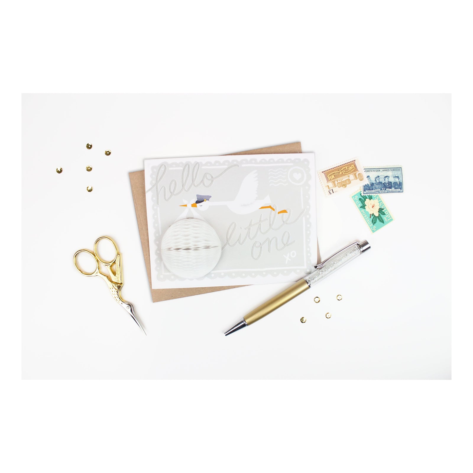 Baby Stork Pop-up Card