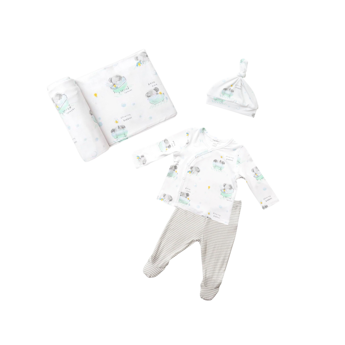 Bath Time Elephants White Take-Me-Home Set